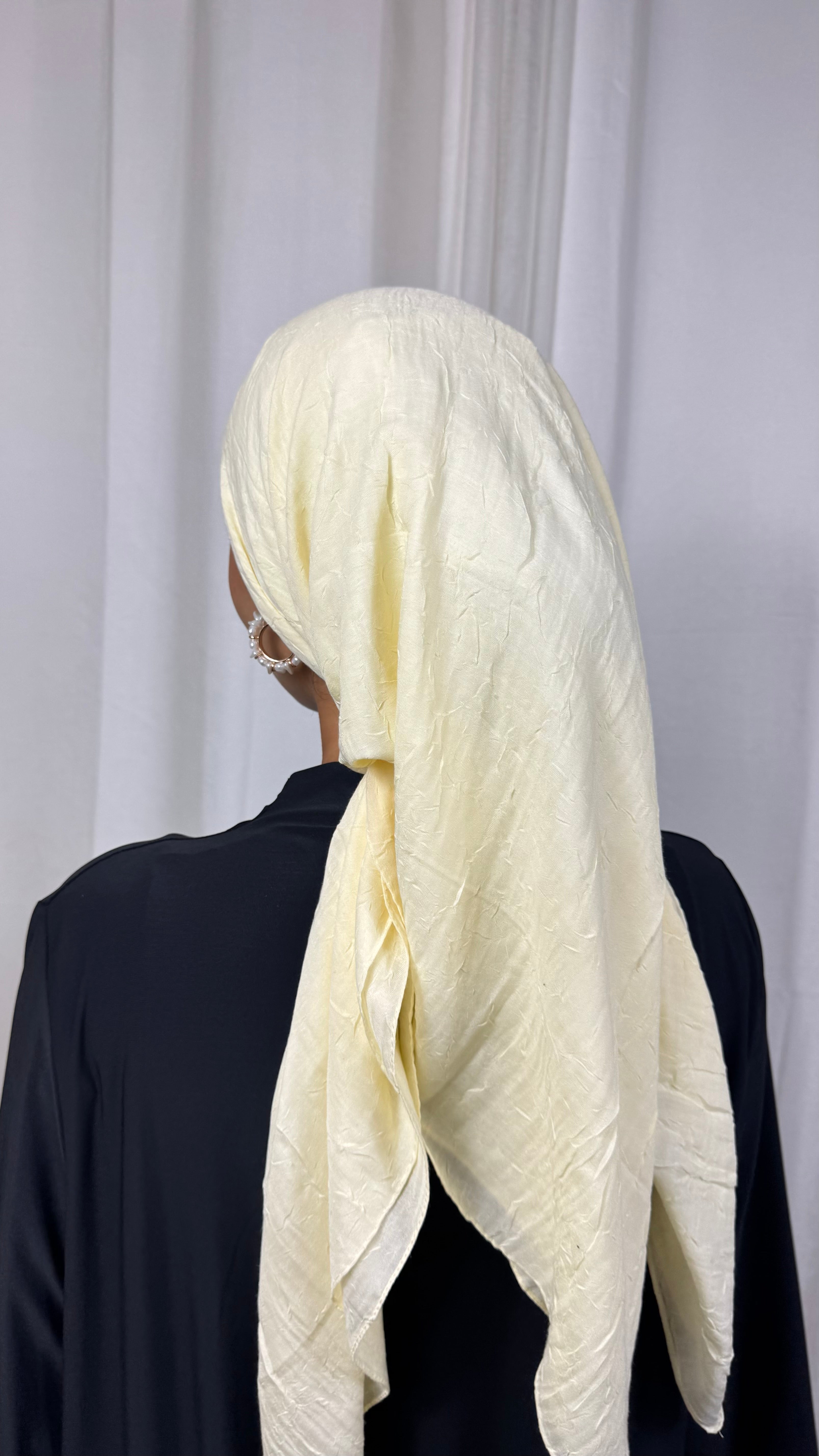 CARRÉ COTON BAMBOO - JAUNE PÂLE