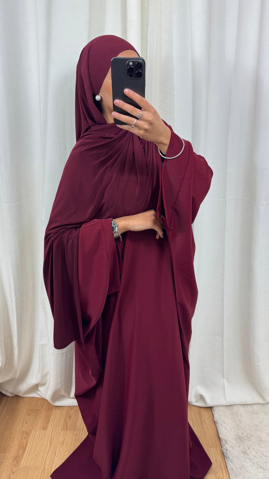 ABAYA SAOUDIENNE ELEGANCE - BORDEAUX