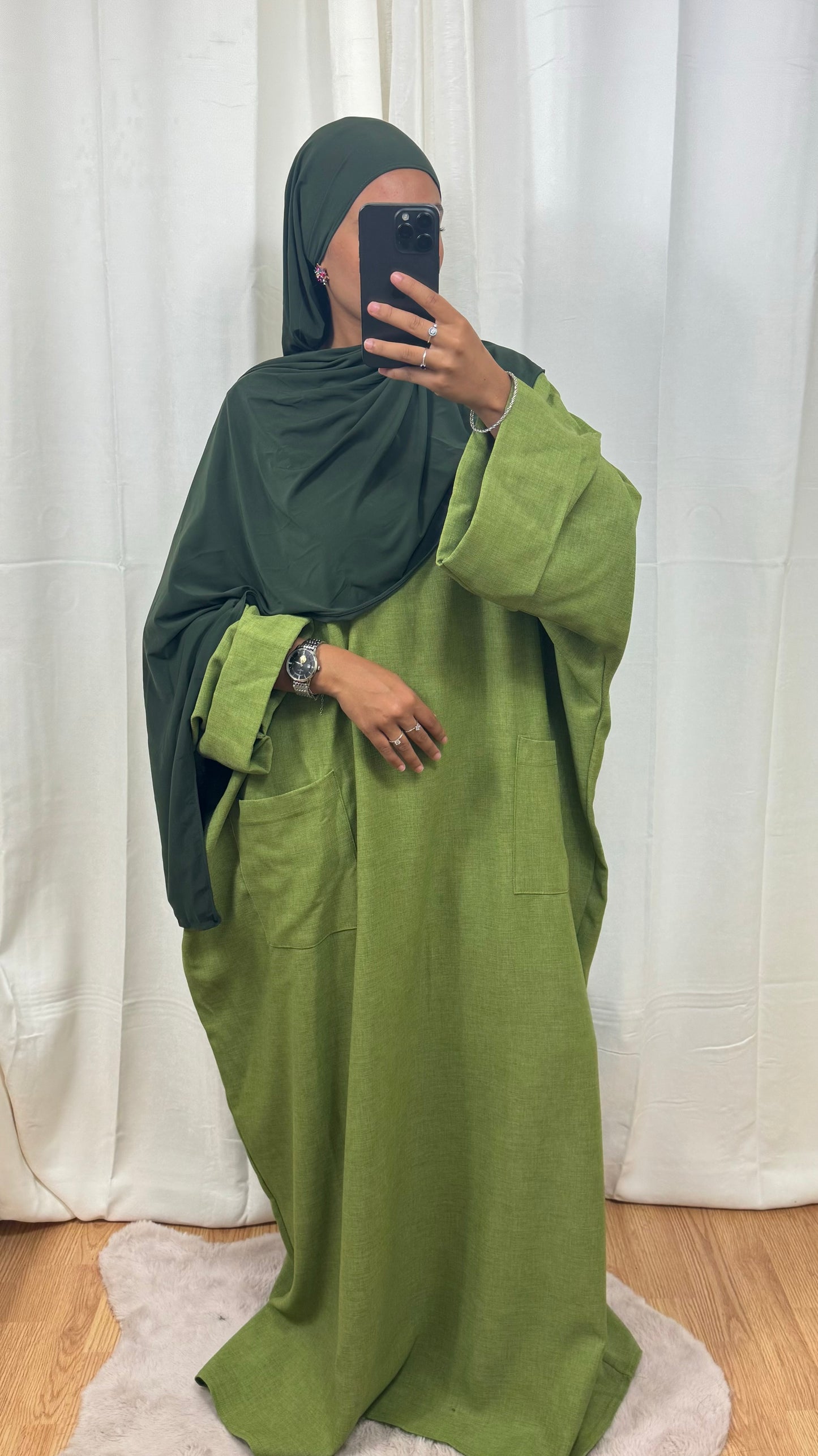 ABAYA AMBRE - VERT ANIS