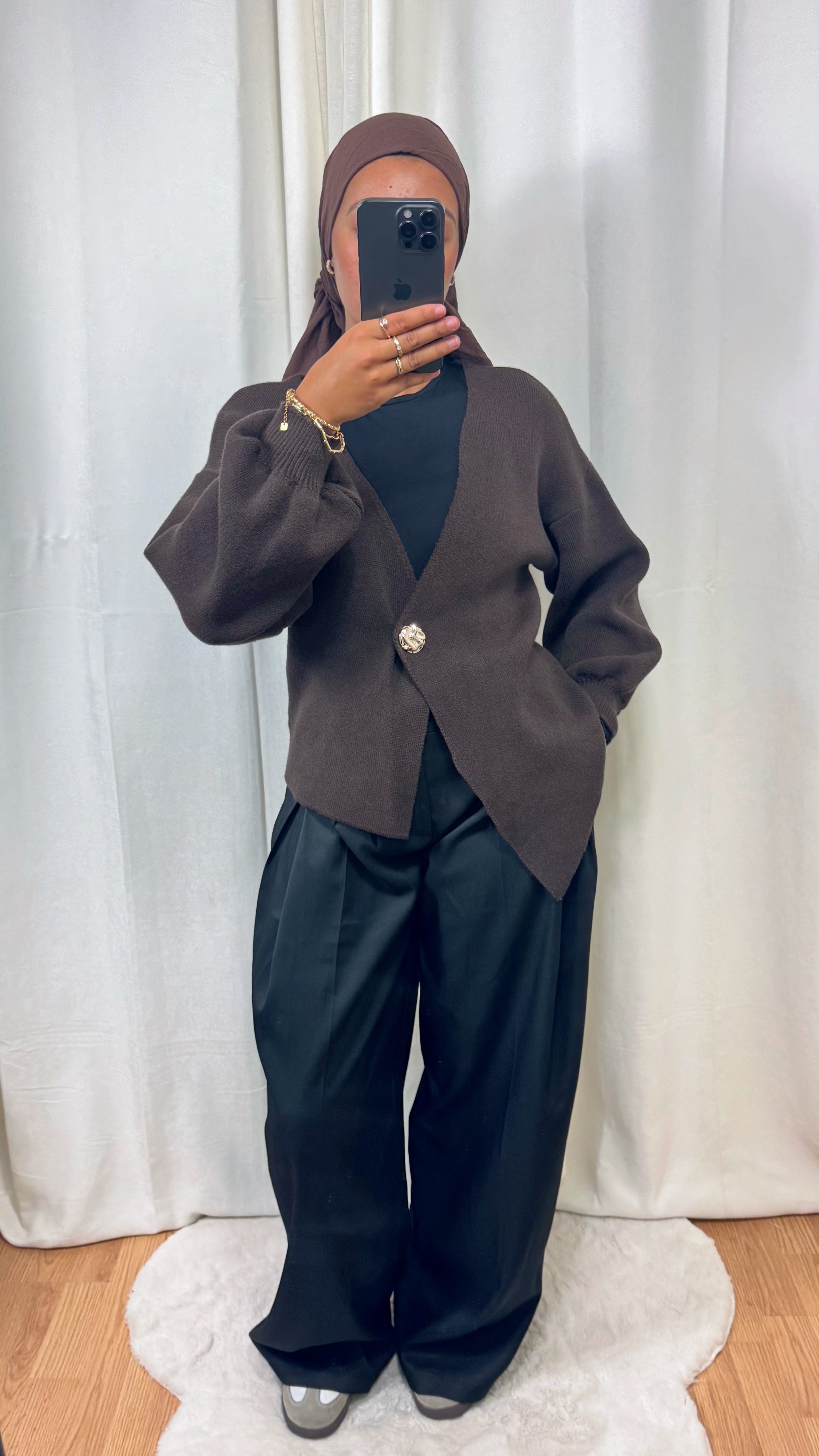 CARDIGAN - MARRON