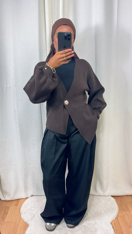 CARDIGAN - MARRON
