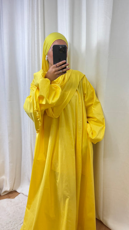 ROBE POPELINE - JAUNE
