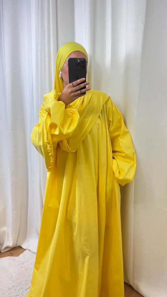 ROBE POPELINE - JAUNE