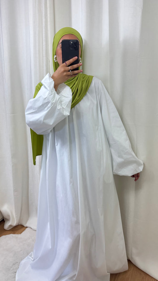 ROBE POPELINE - BLANC
