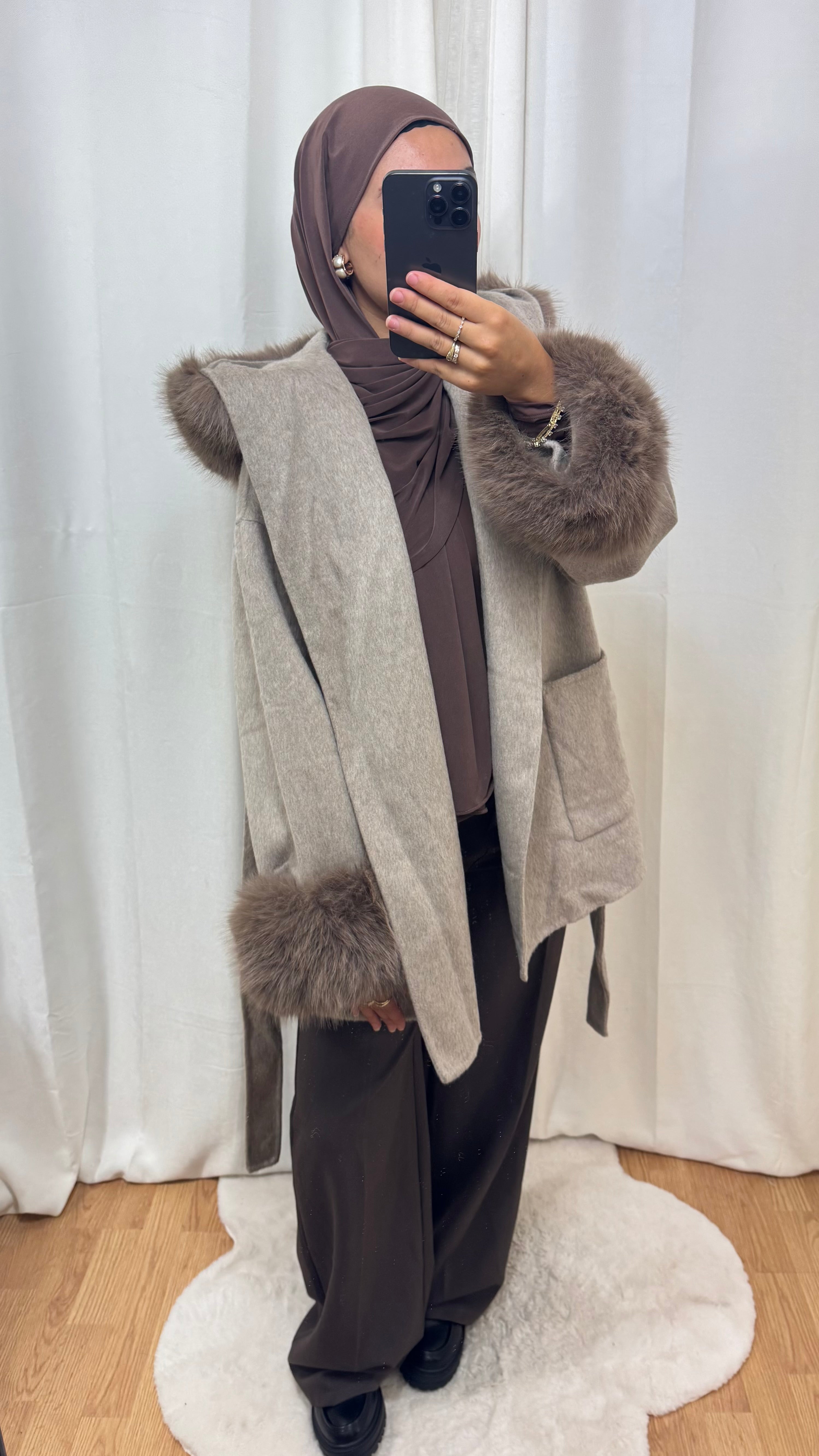 MANTEAU EN LAINE - BEIGE