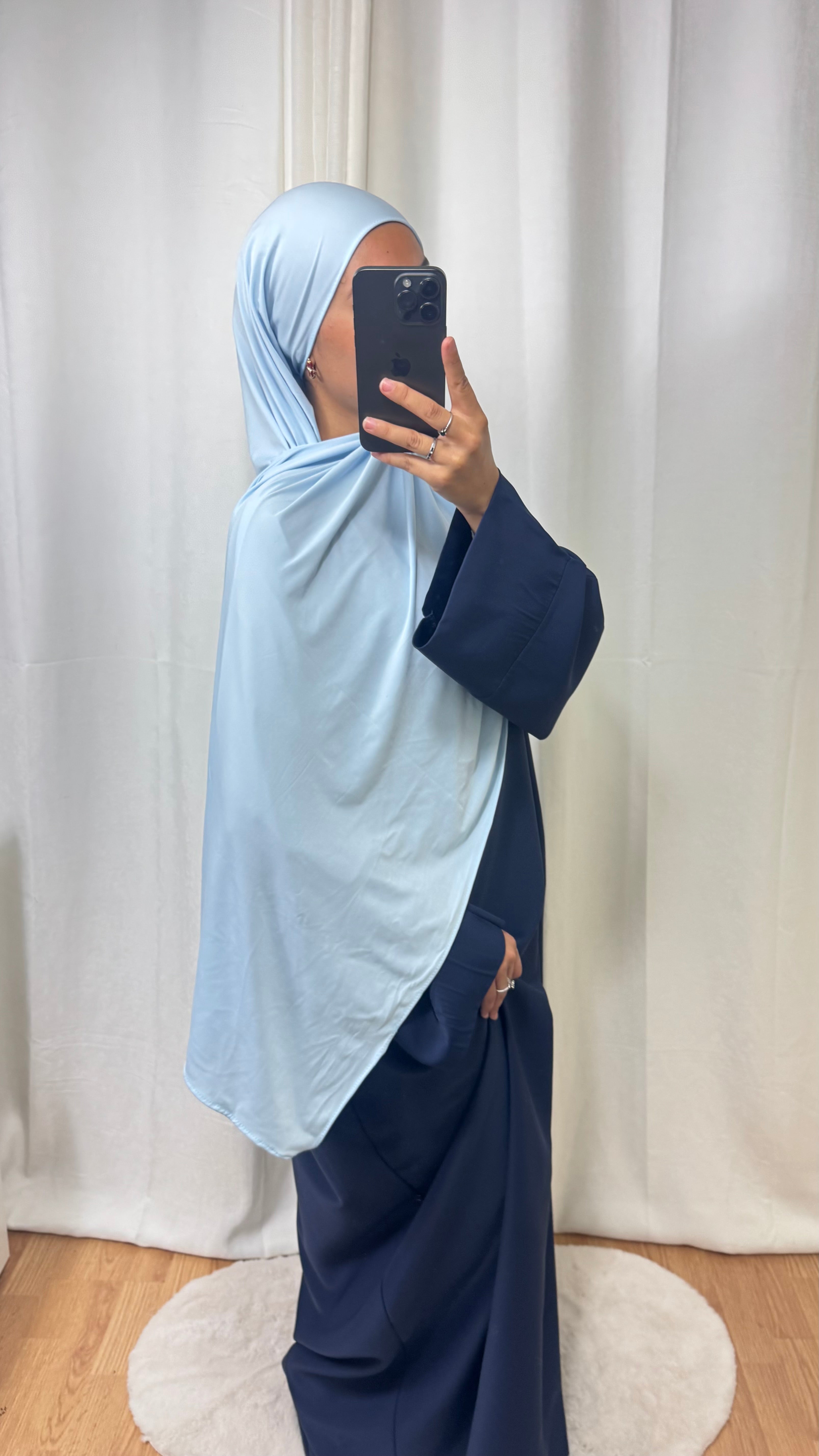 HIJAB JERSEY PREMIUM  - BLEU CIEL