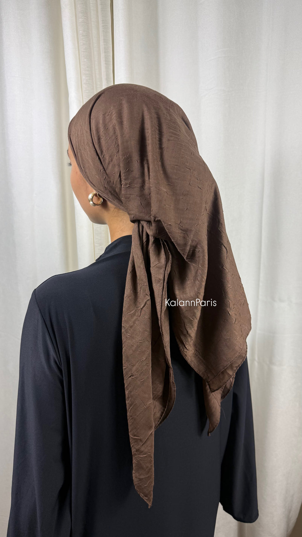 CARRÉ COTON BAMBOO - MARRON