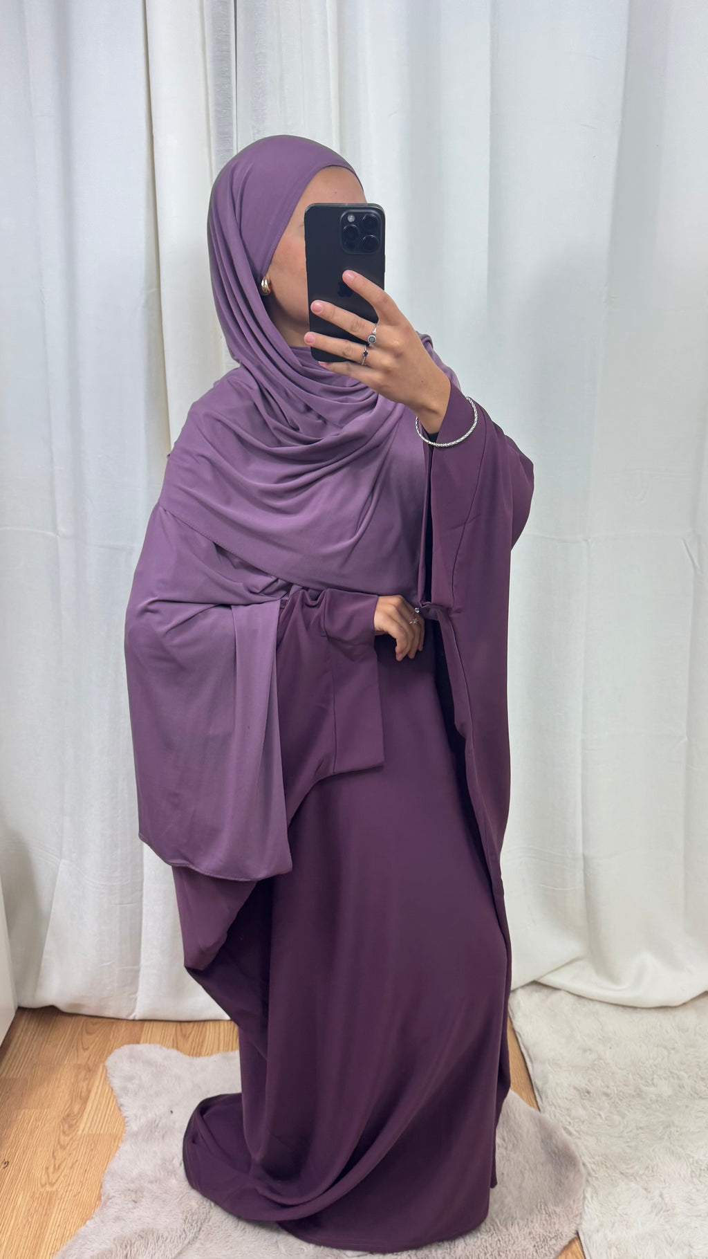 ABAYA SAOUDIENNE ELEGANCE - PRUNE