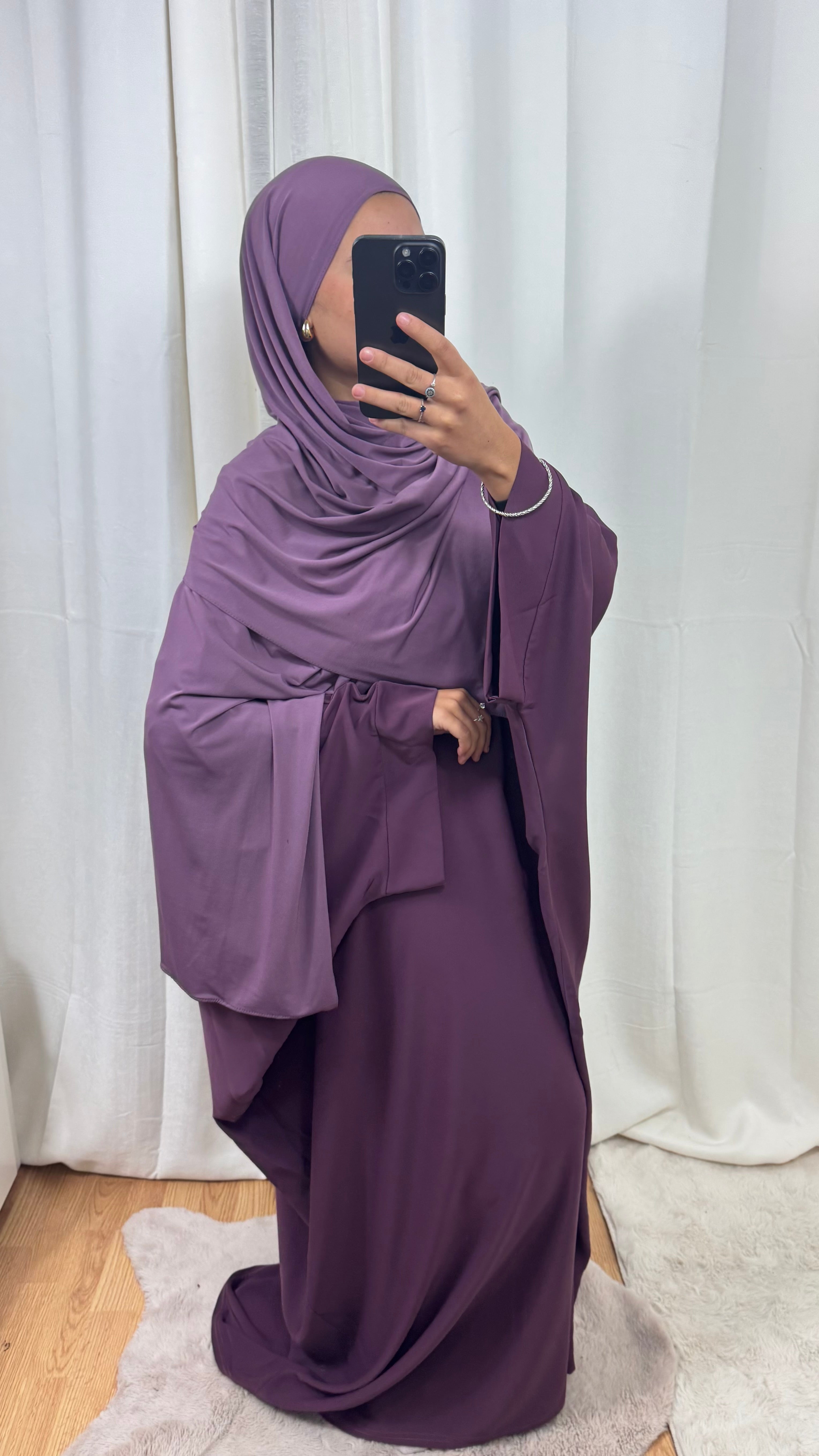 ABAYA SAOUDIENNE ELEGANCE - PRUNE