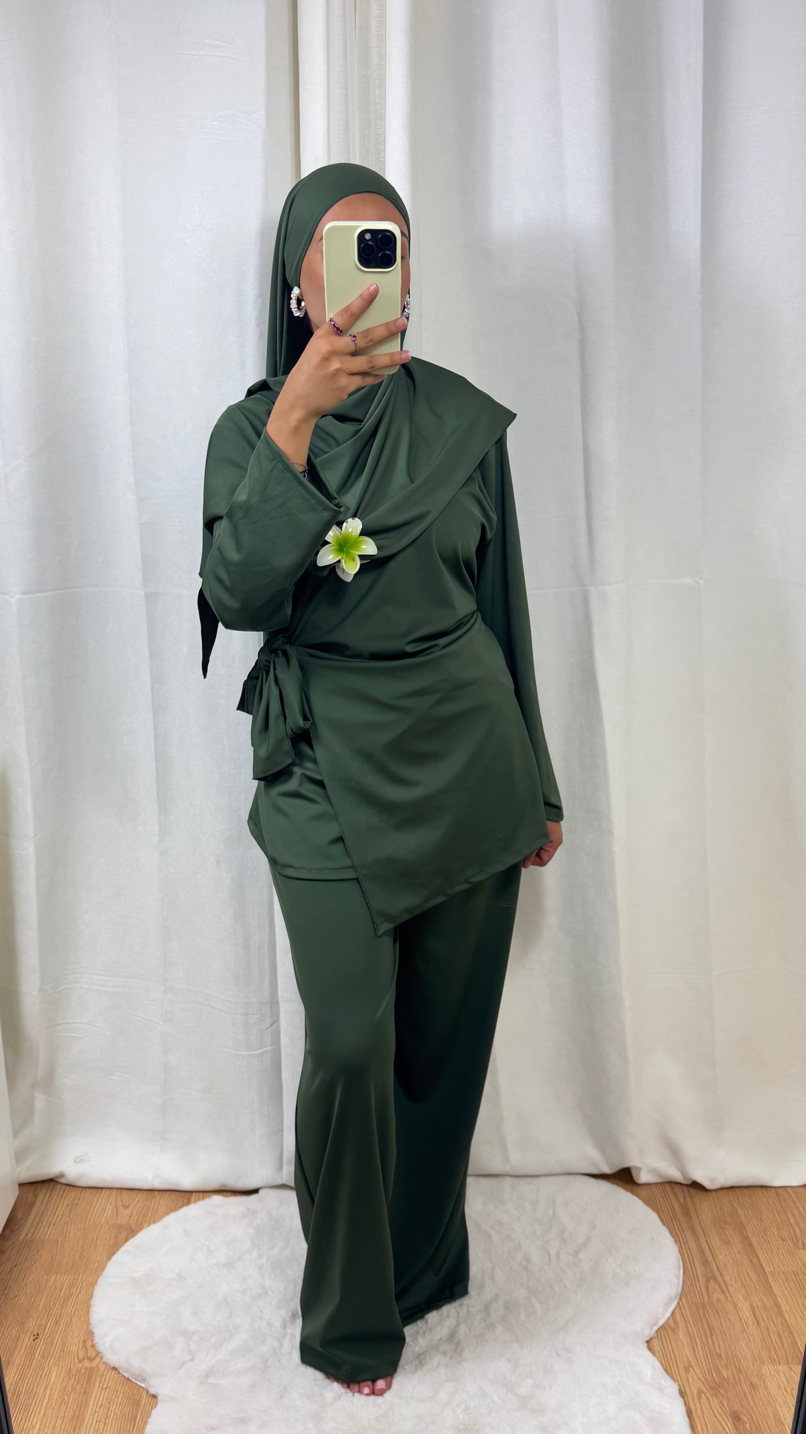 BURKINI À NOUER + HIJAB - KAKI