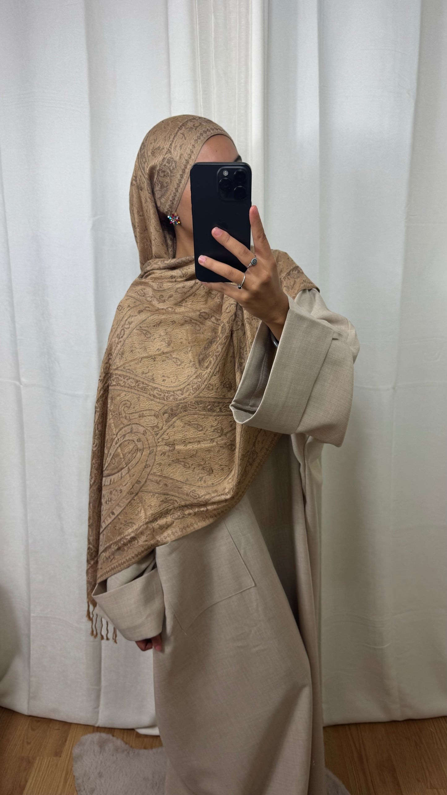 PASHMINA - NOALIE - BEIGE MARRON