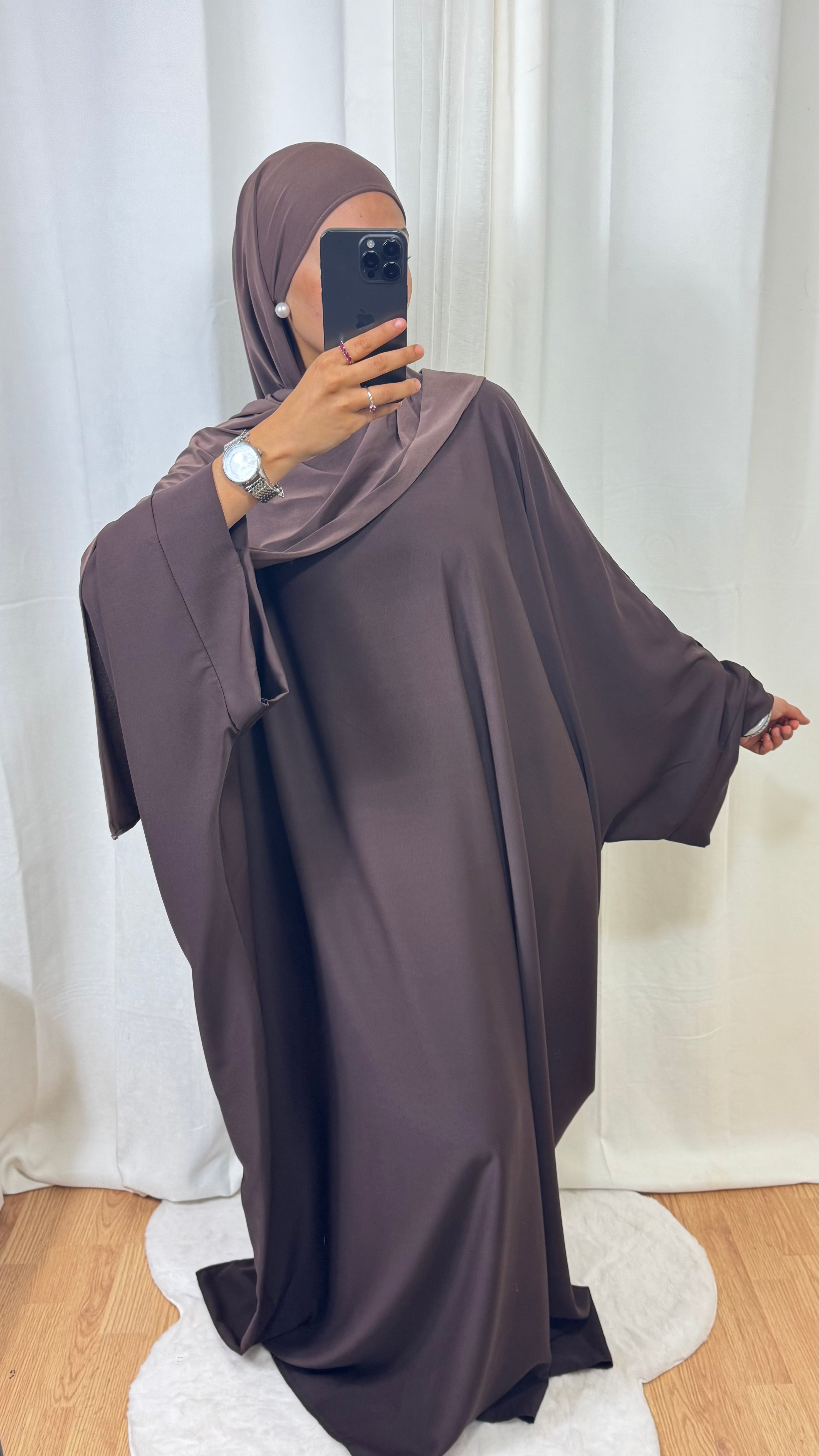 ABAYA SAOUDIENNE ELEGANCE - MARRON