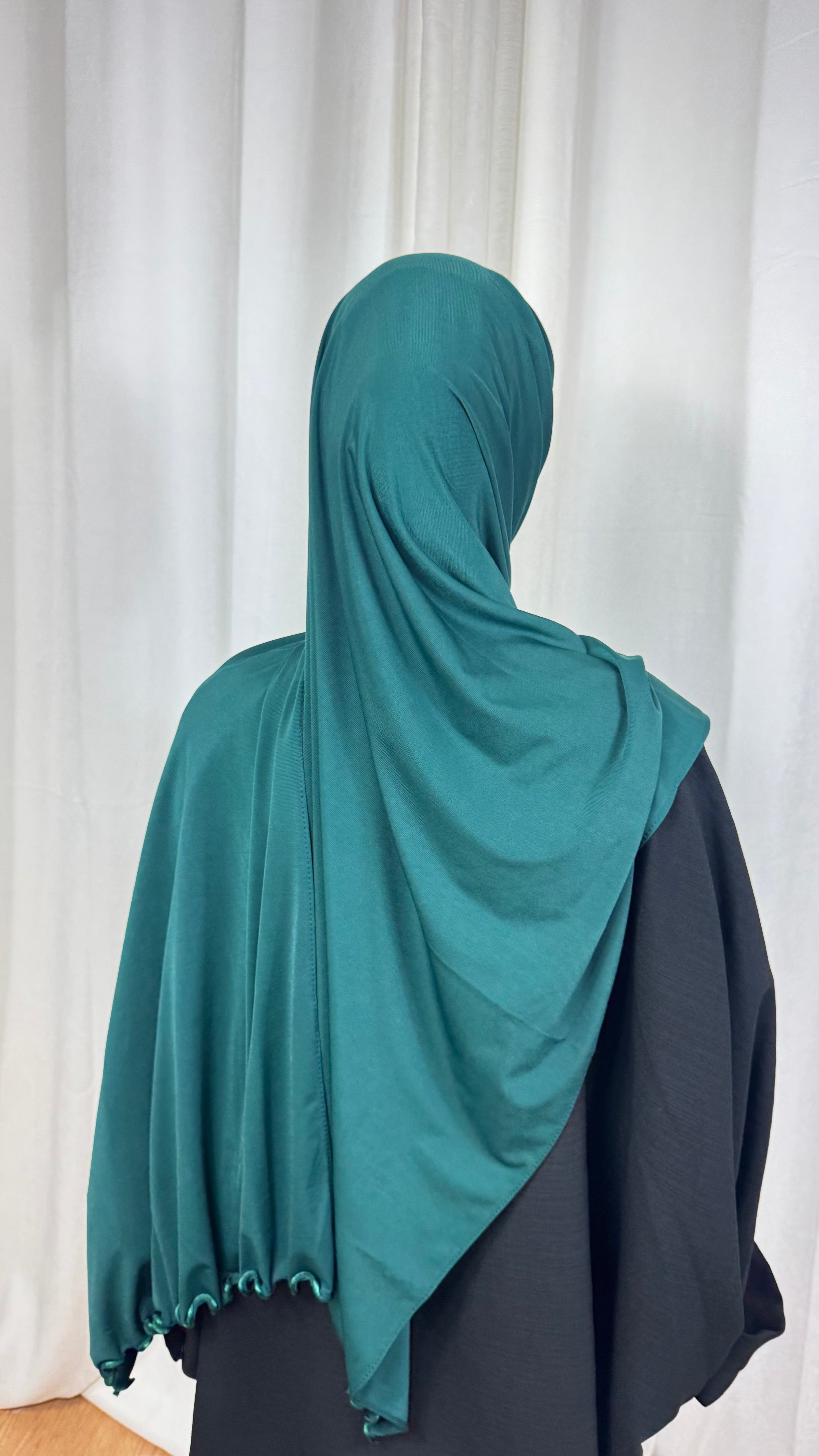 JERSEY PREMIUM BOUCLE SATIN - EMERAUDE