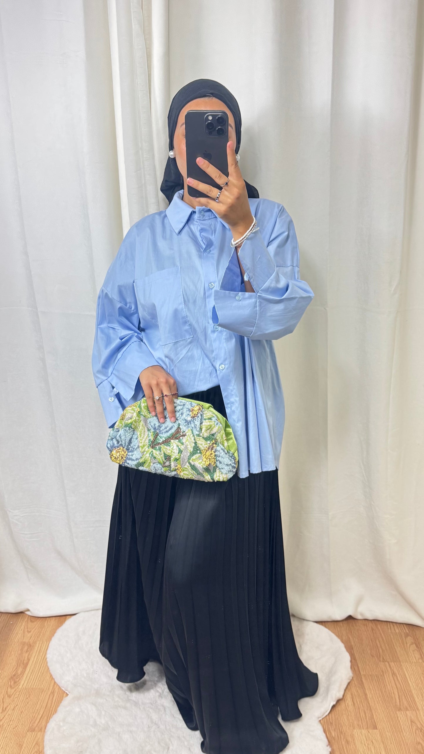 CHEMISE OVERSIZE - BLEU