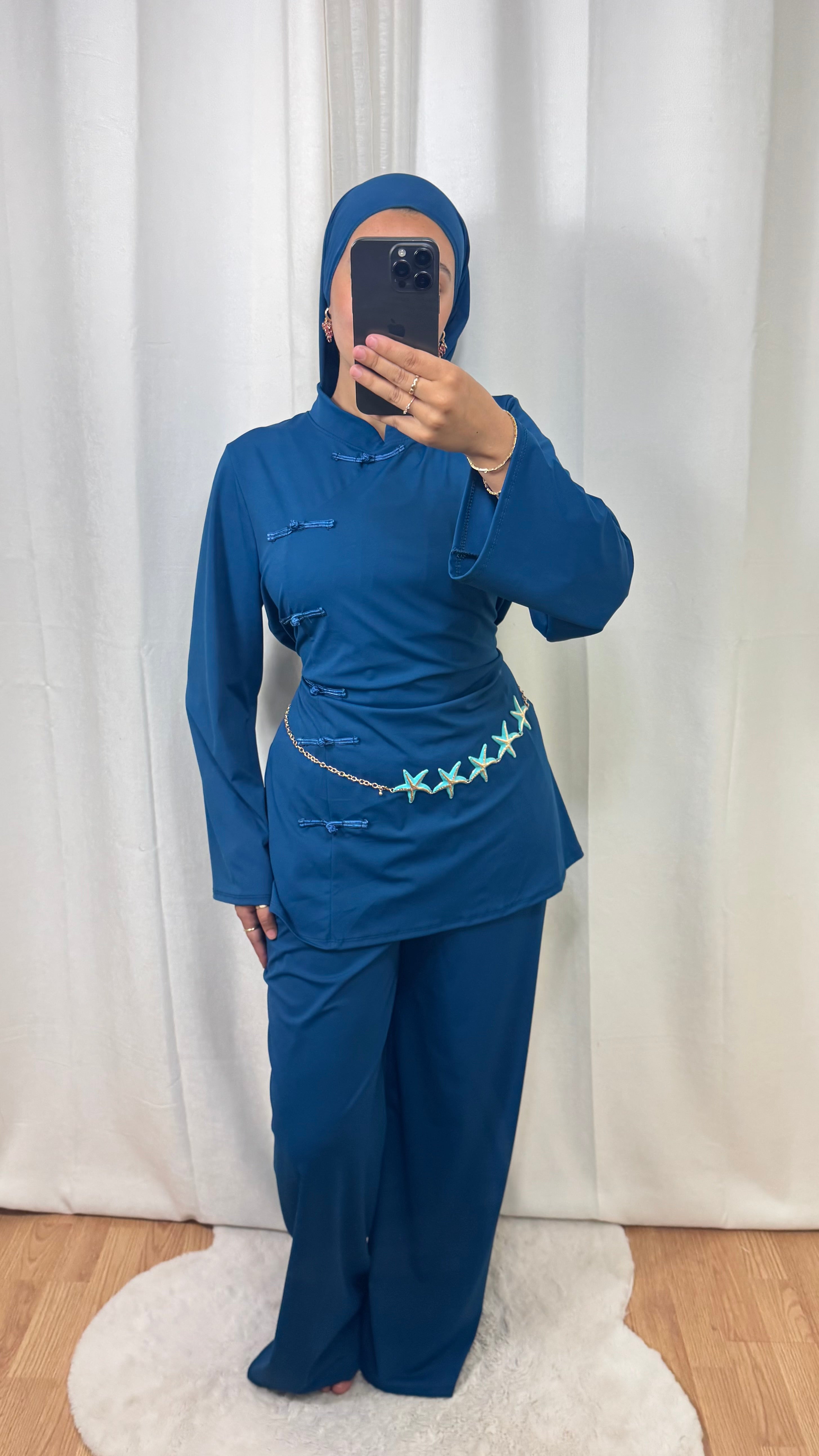BURKINI SAKURA CINTRÉ - BLEU CANARD OCÉAN