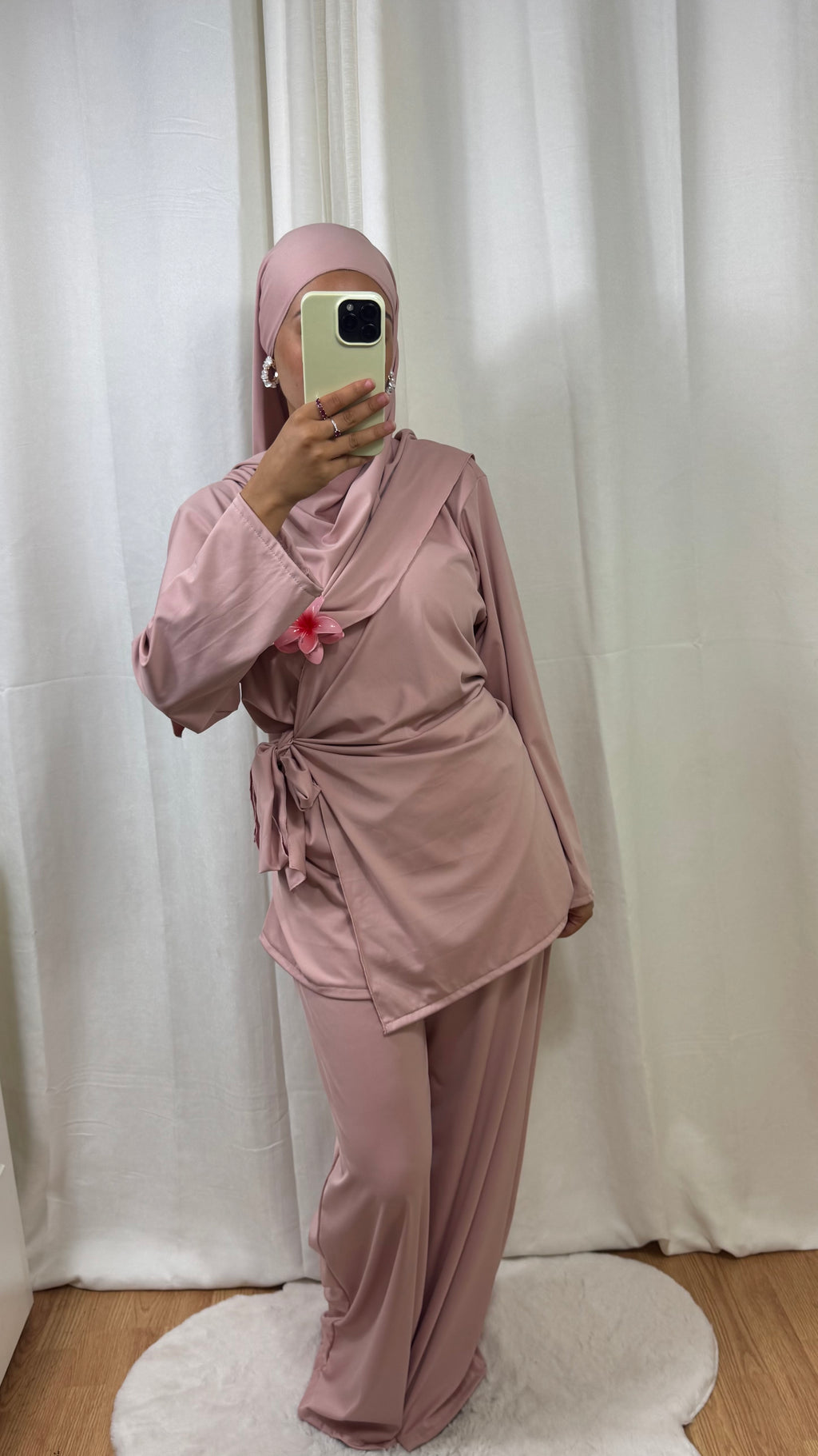 BURKINI À NOUER + HIJAB - ROSE