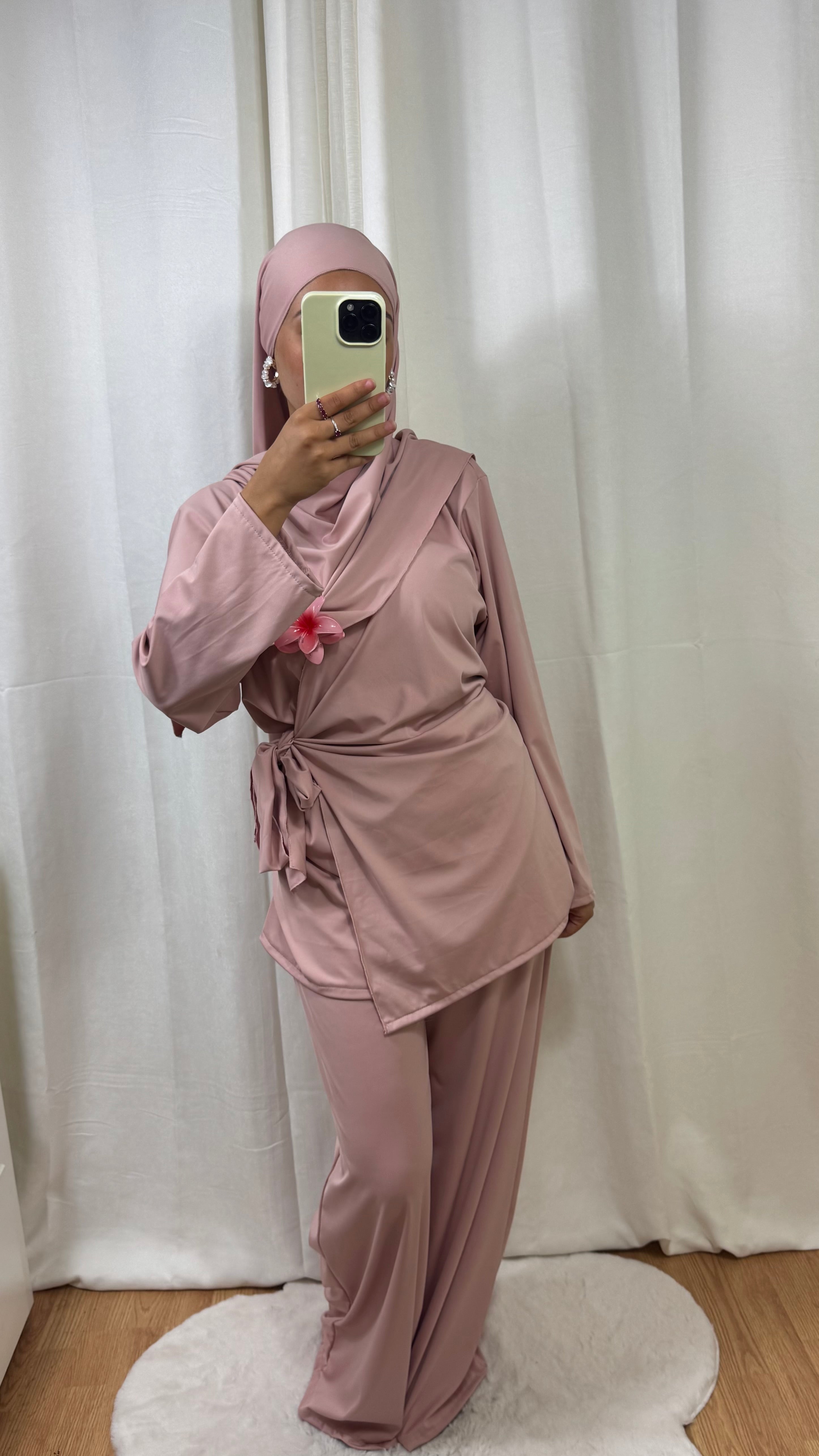 BURKINI À NOUER + HIJAB - ROSE