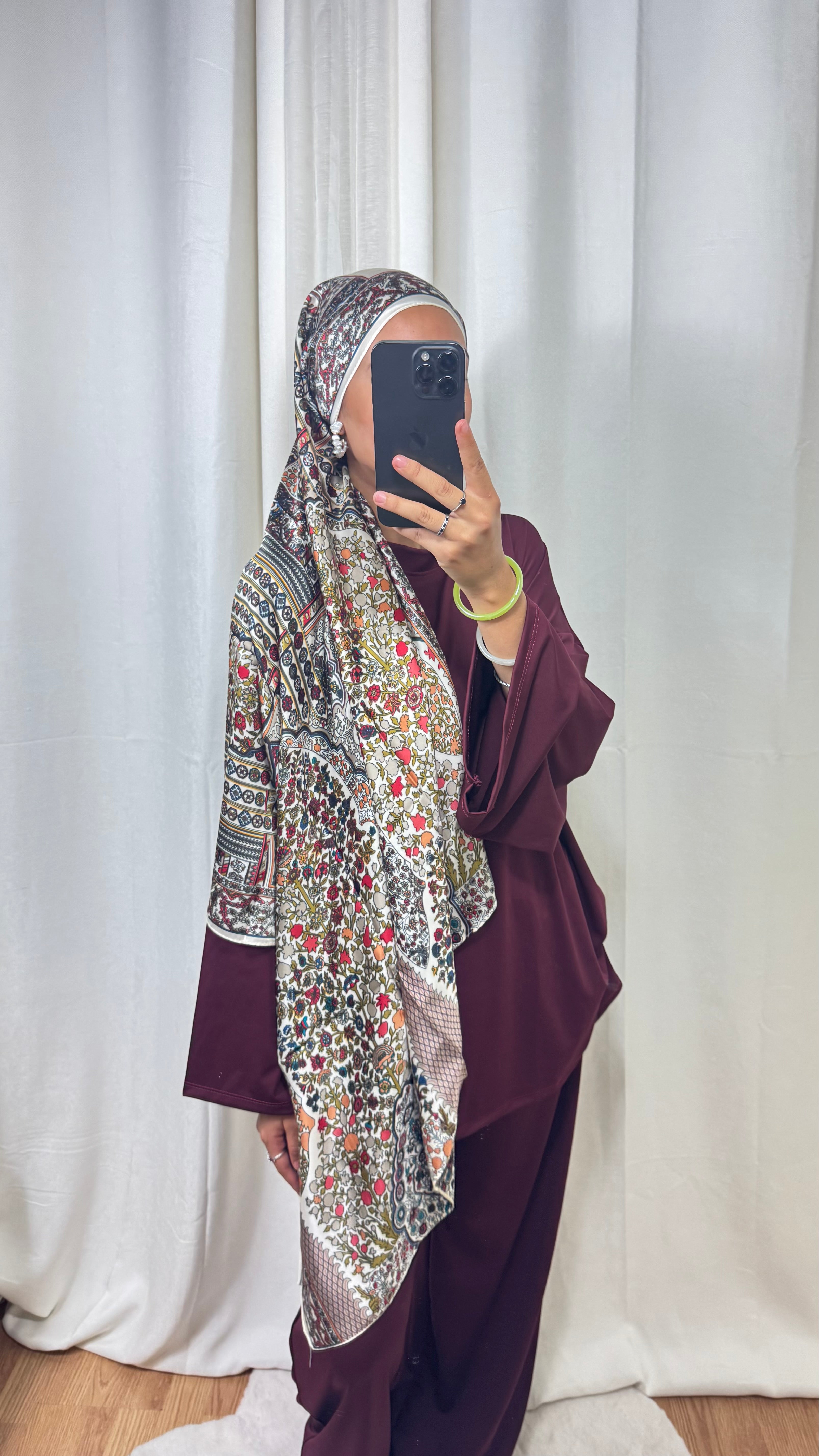 HIJAB RECTANGLE SATINÉ- BEIGE