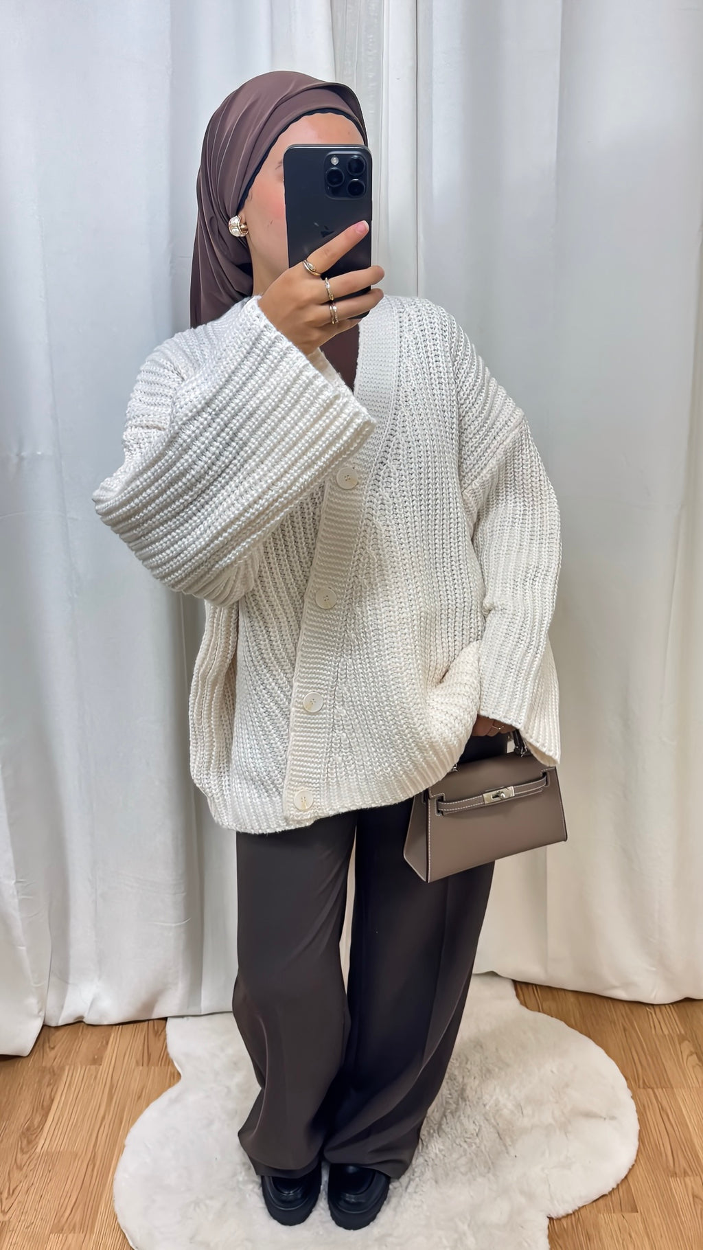 CARDIGAN CŒUR - BEIGE