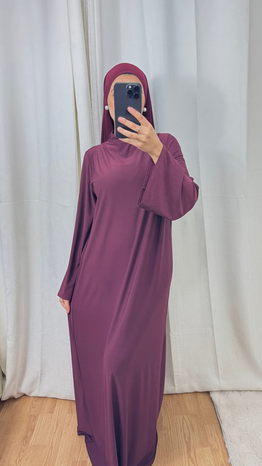 ABAYA JERSEY PREMIUM DE LUXE - BORDEAUX