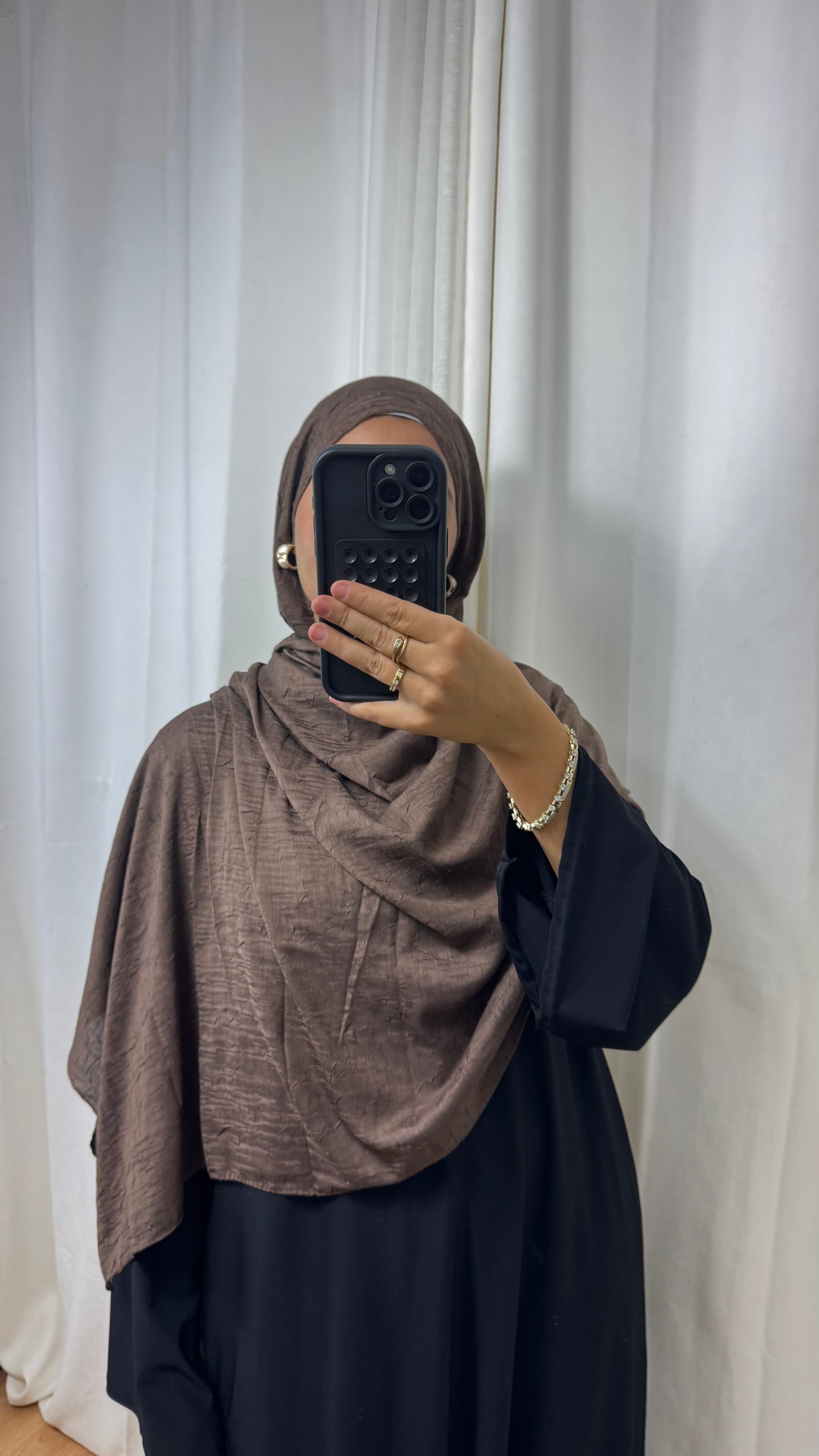 HIJAB COTON BAMBOO - TAUPE FONCÉ