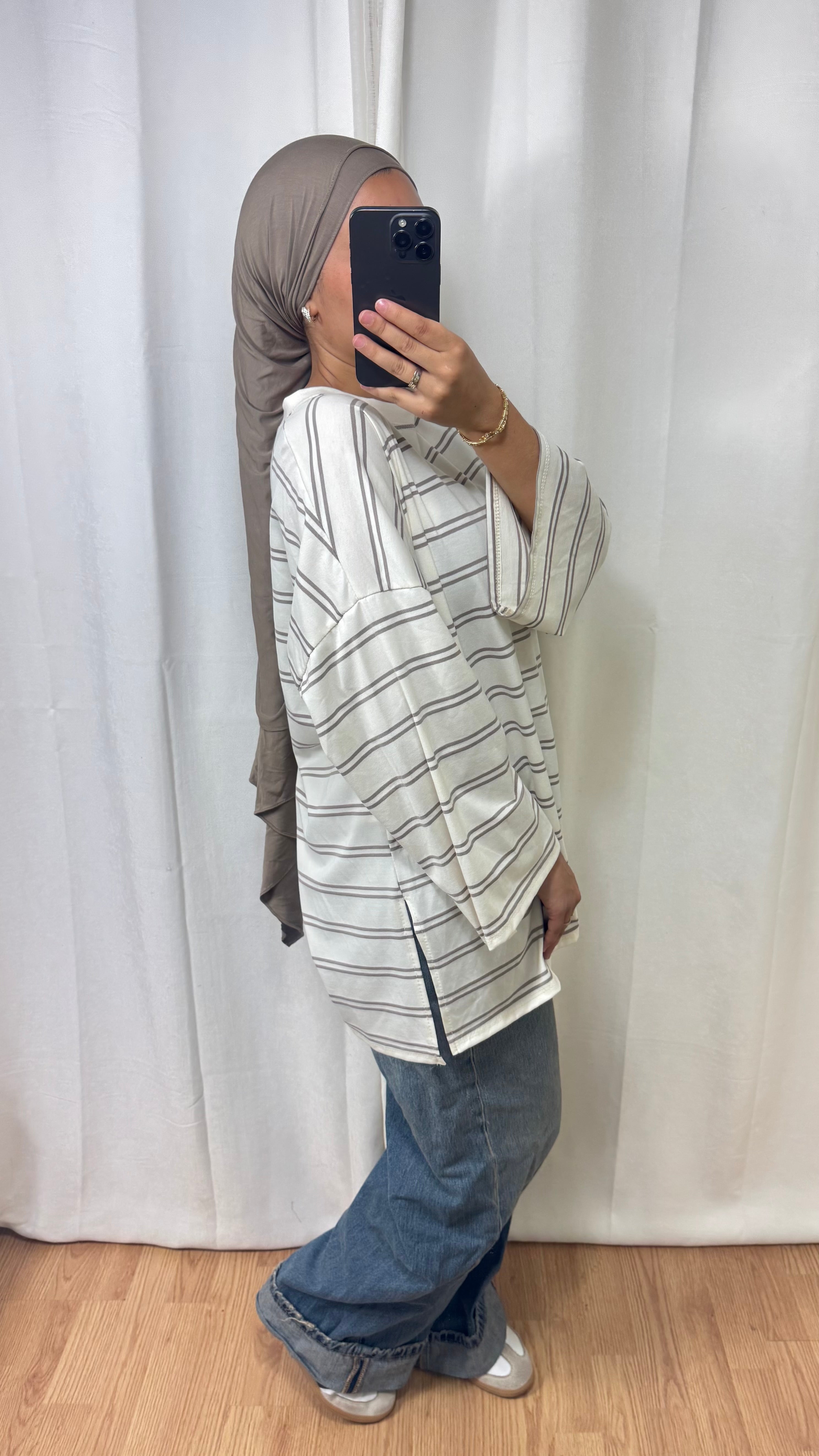 T-SHIRT RAYÉ  - BEIGE