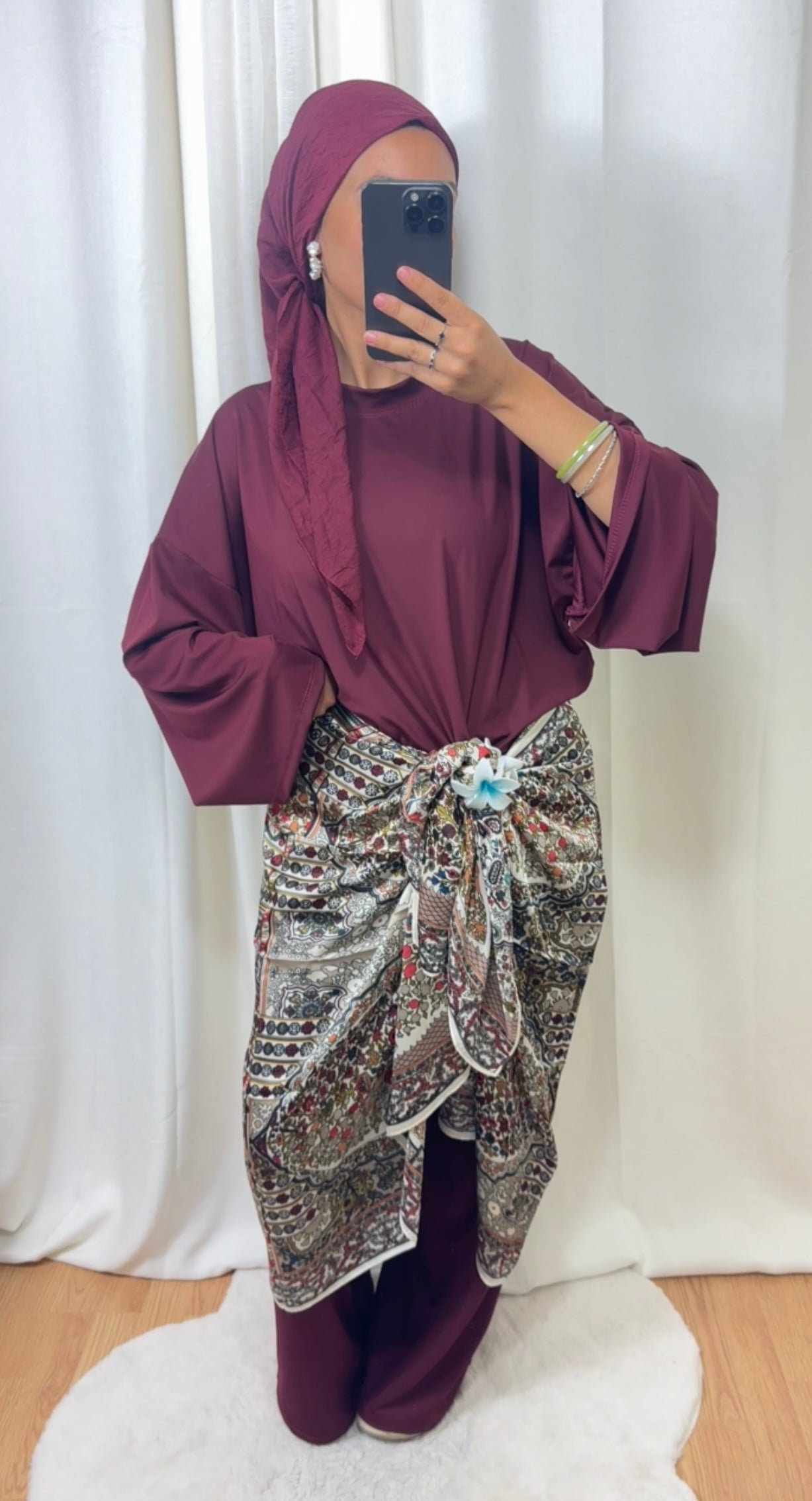 HIJAB RECTANGLE SATINÉ- BEIGE