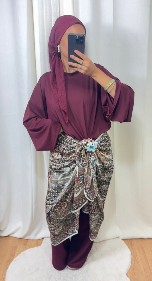 HIJAB RECTANGLE DE SOIE - BEIGE