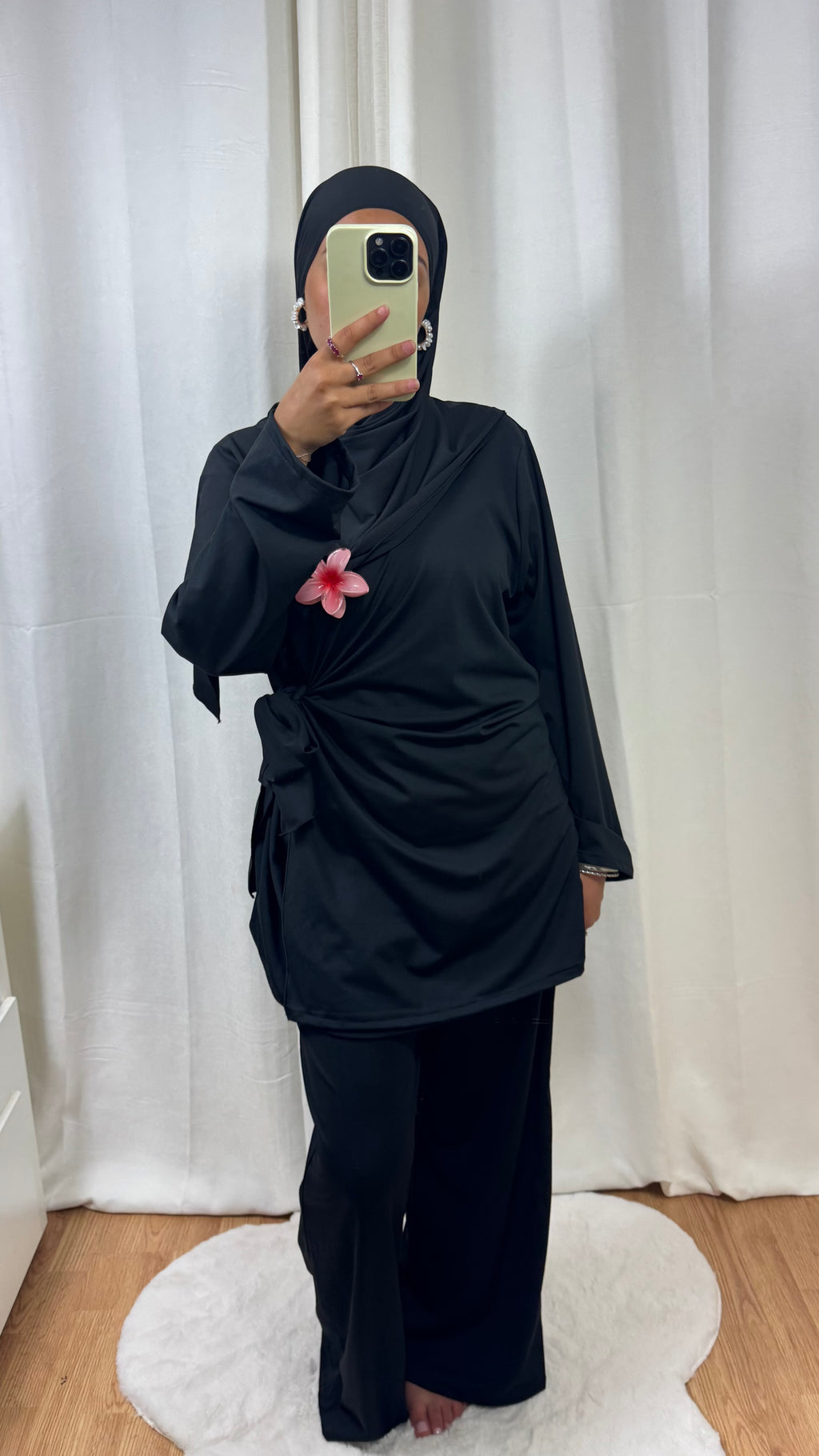 BURKINI À NOUER + HIJAB - NOIR
