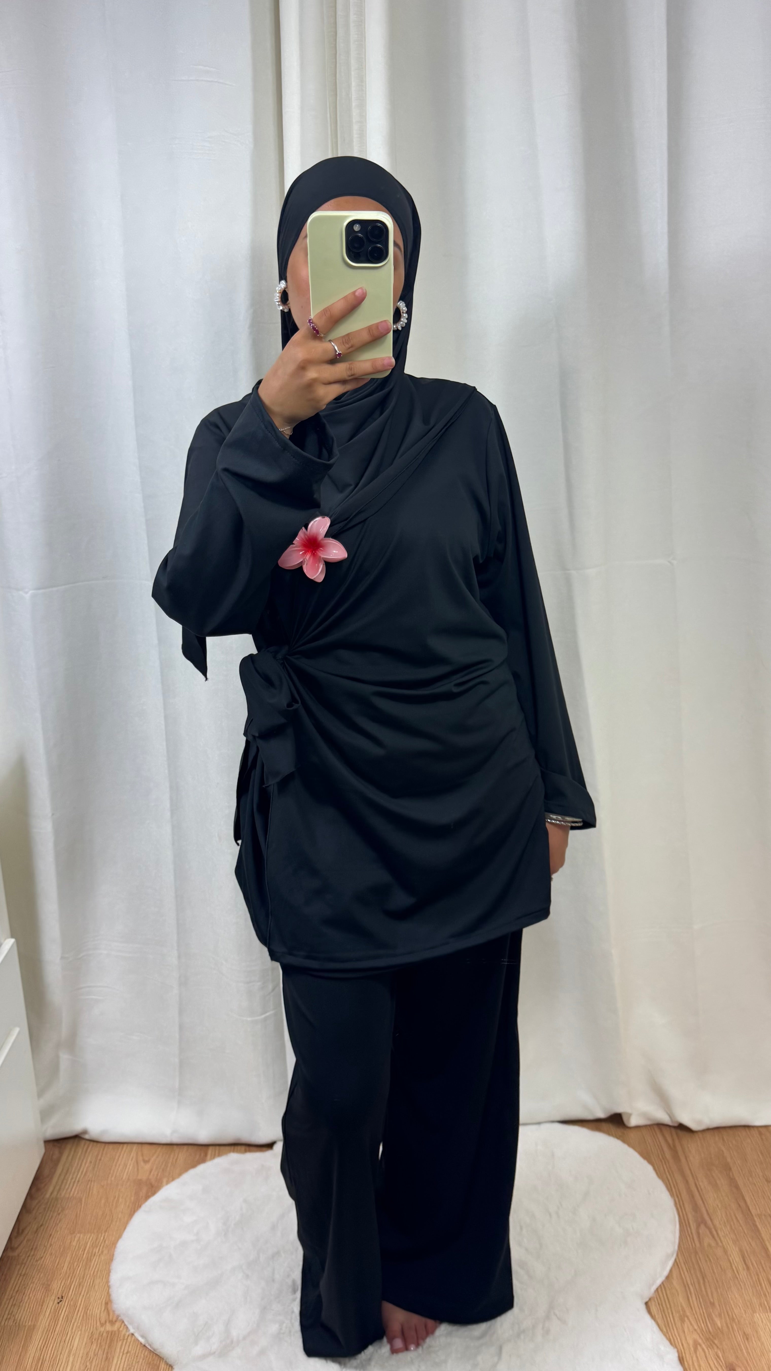 BURKINI À NOUER + HIJAB - NOIR