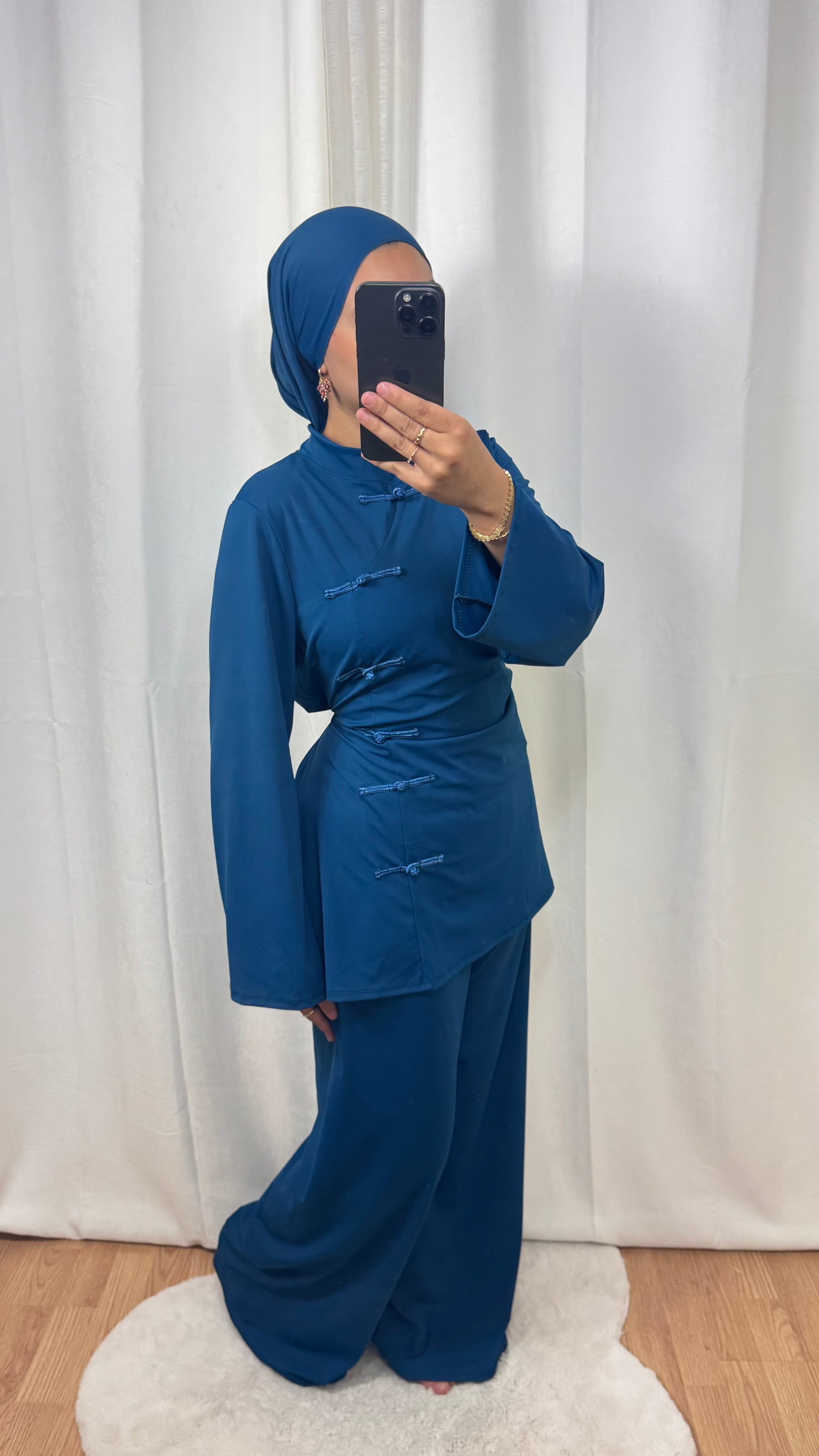 BURKINI SAKURA CINTRÉ - BLEU CANARD OCÉAN