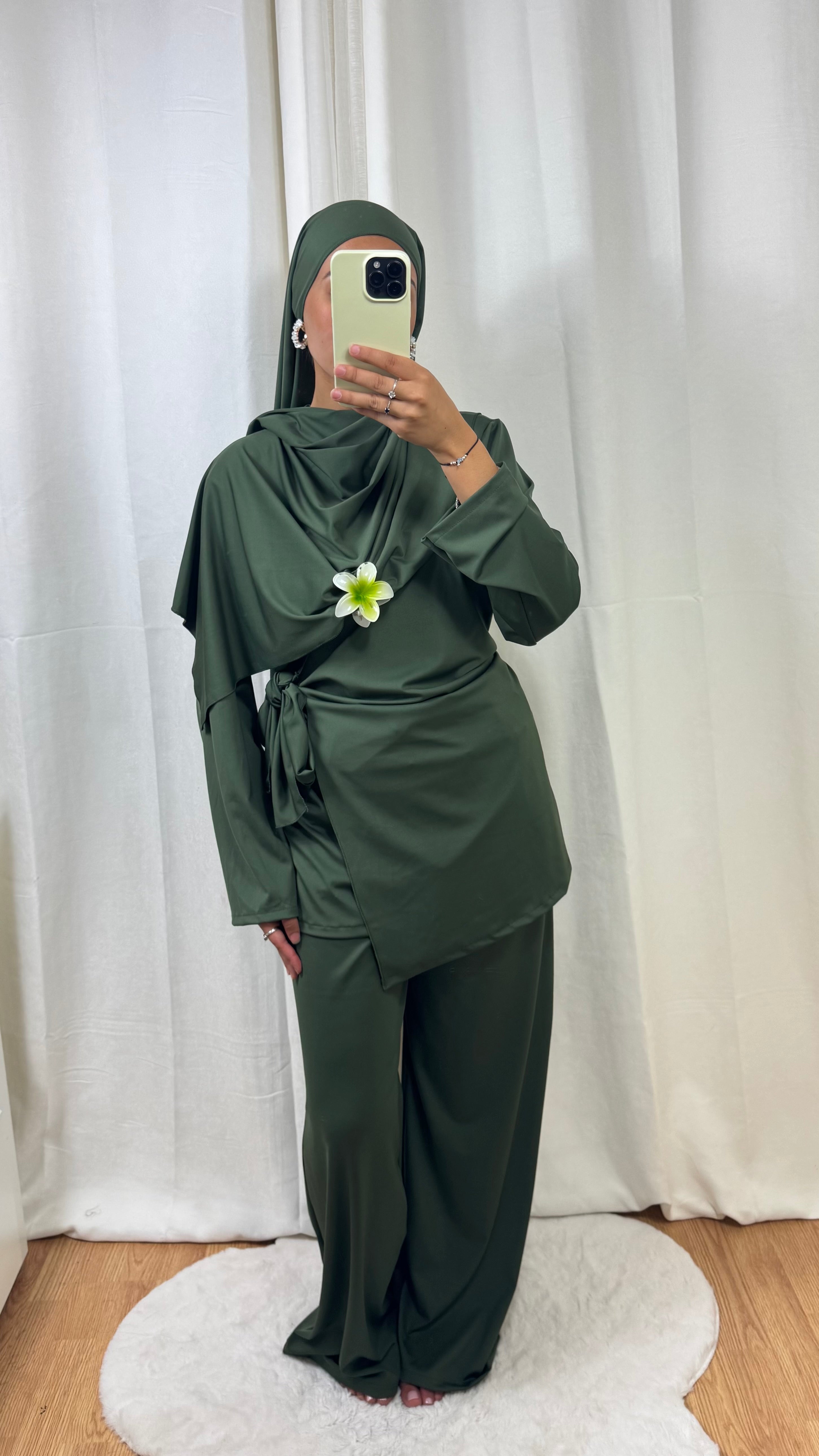 BURKINI À NOUER + HIJAB - KAKI