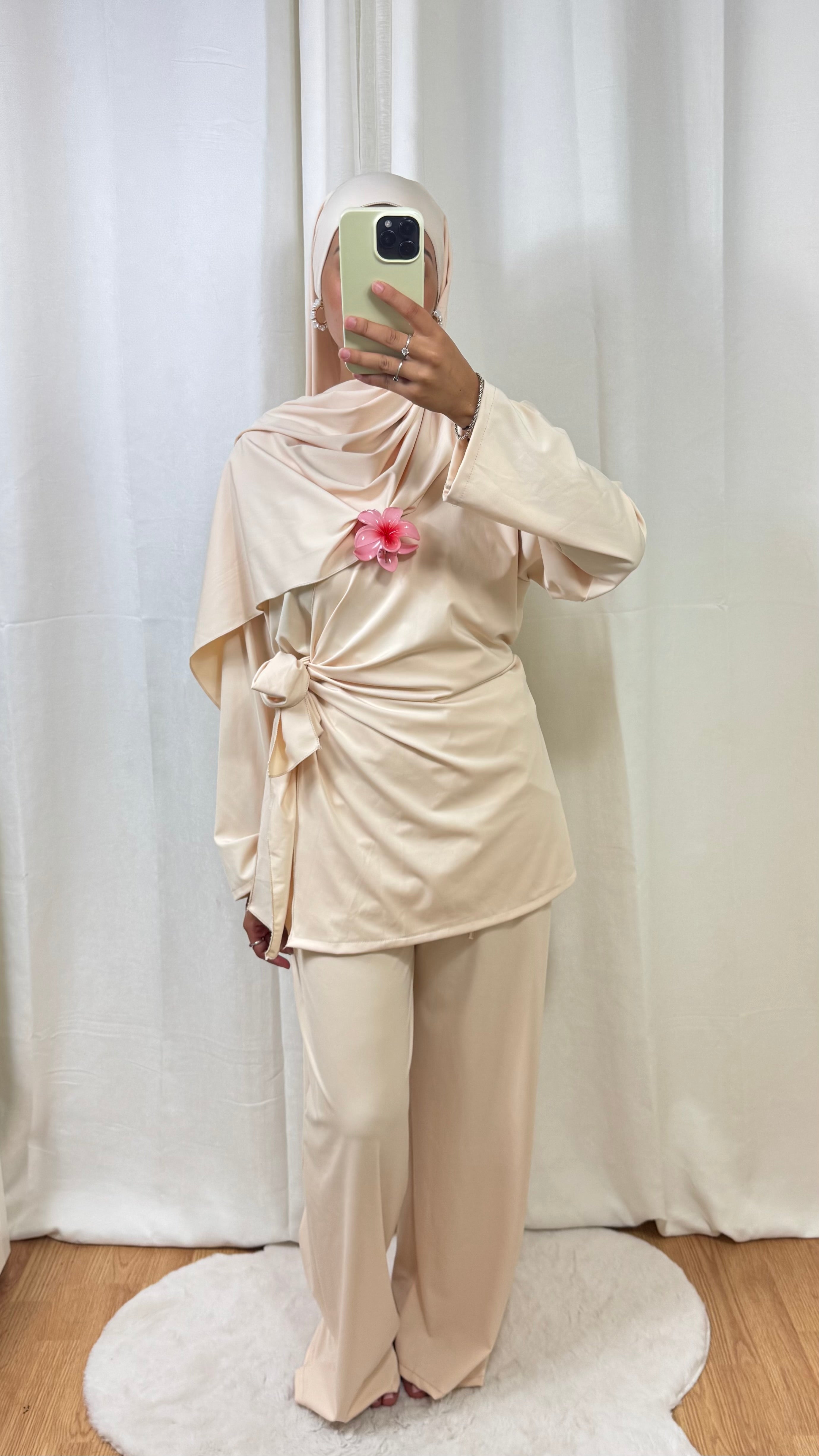 BURKINI À NOUER + HIJAB - BEIGE