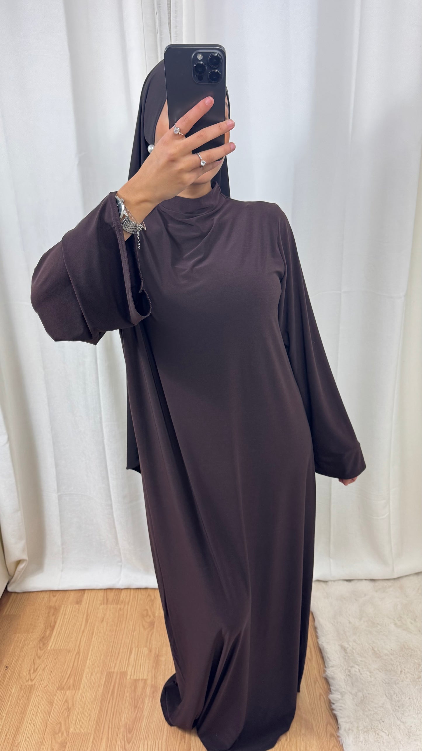 ABAYA JERSEY PREMIUM DE LUXE - MARRON