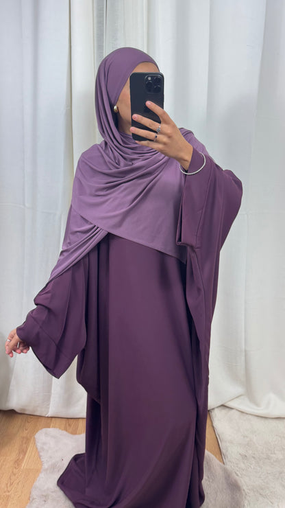 ABAYA SAOUDIENNE ELEGANCE - PRUNE