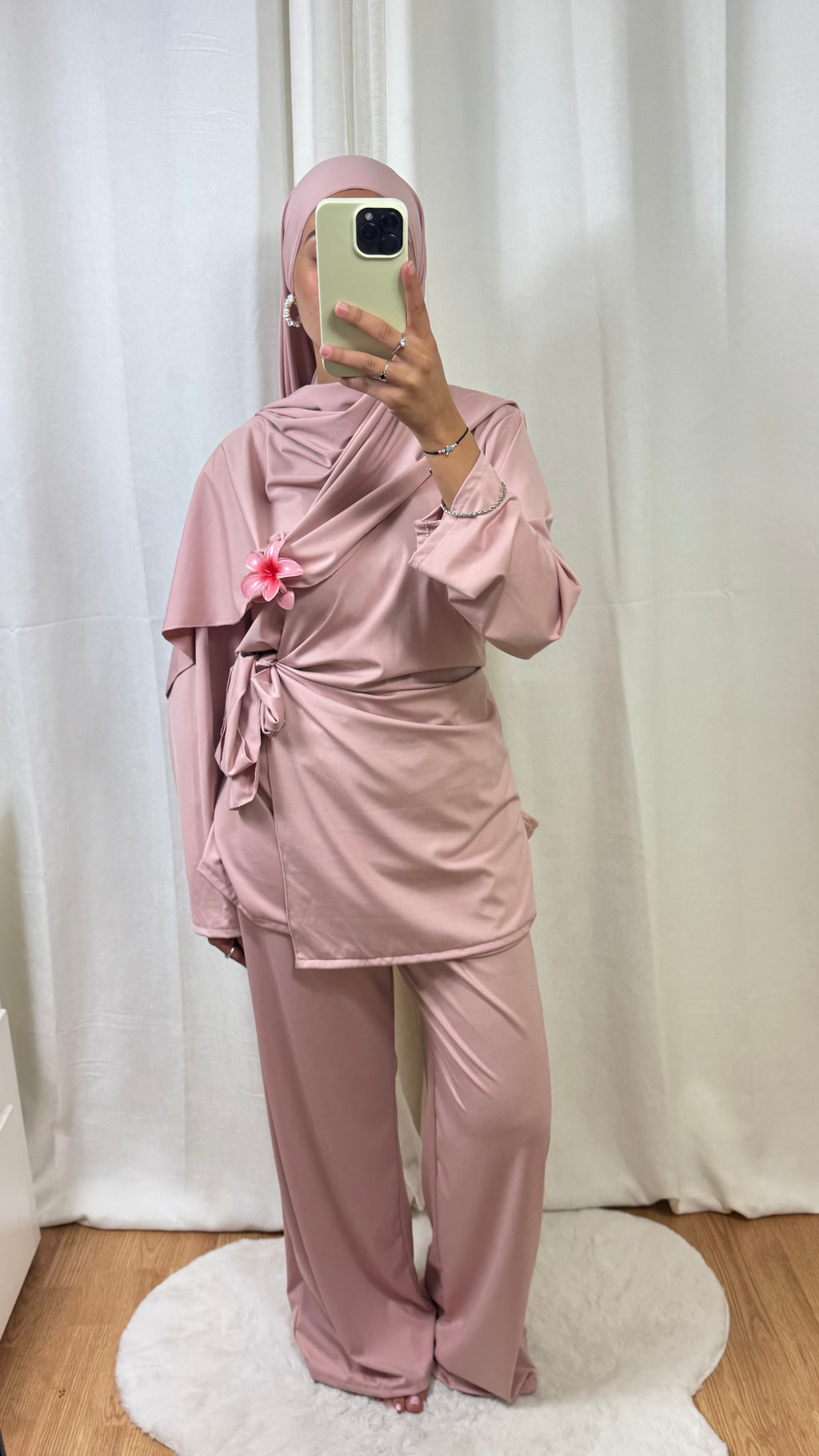 BURKINI À NOUER + HIJAB - ROSE