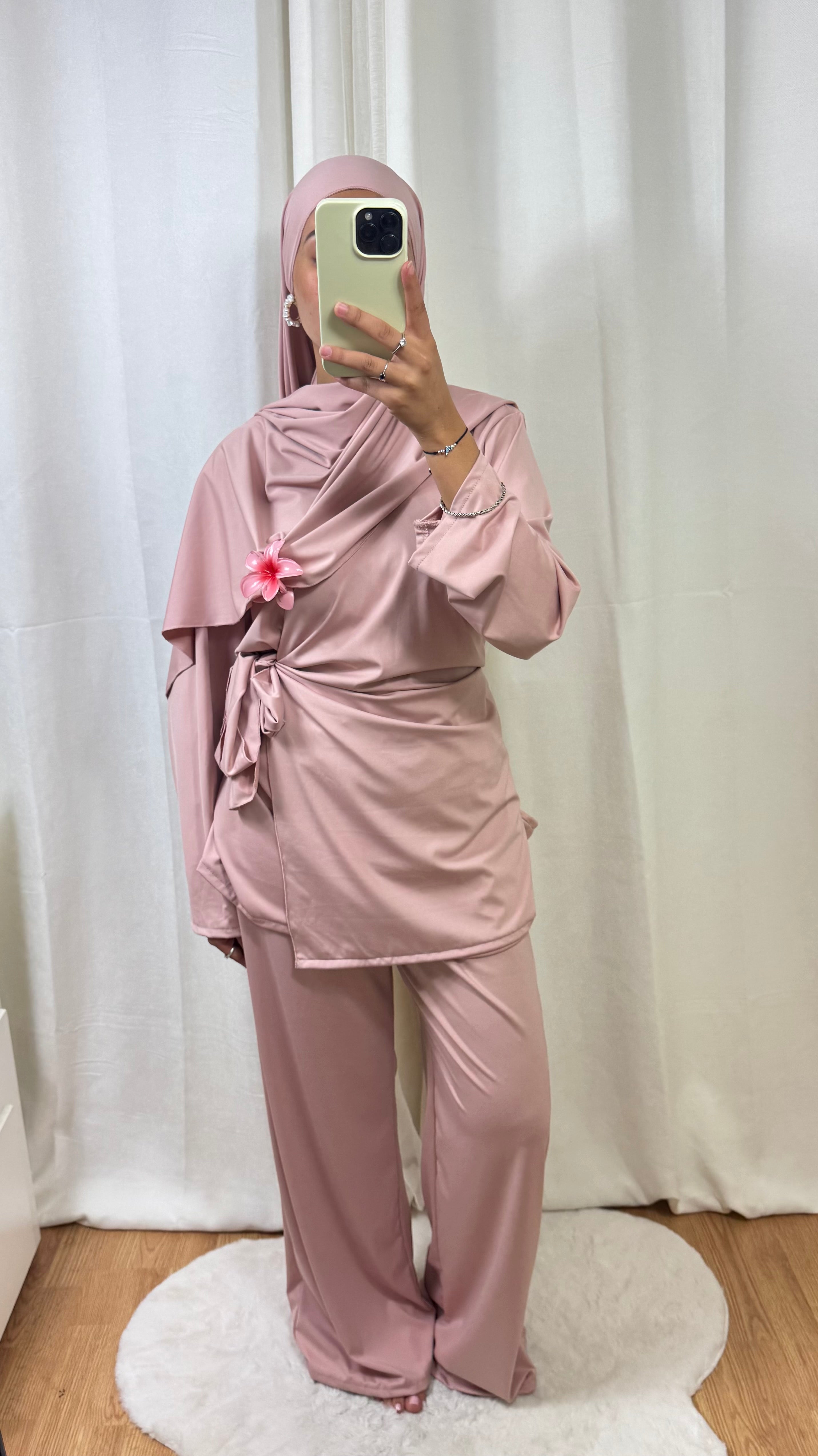 BURKINI À NOUER + HIJAB - ROSE