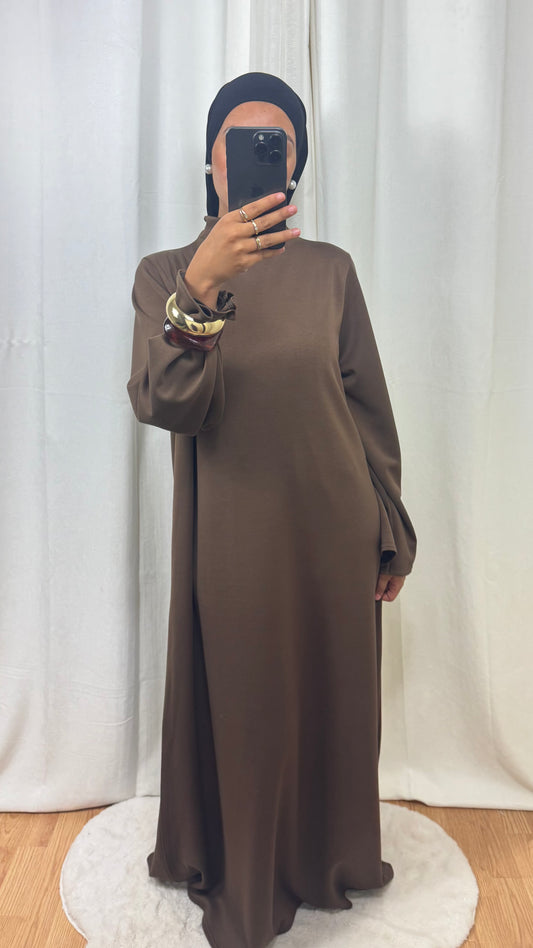 ABAYA HIVER - CHOCOLAT