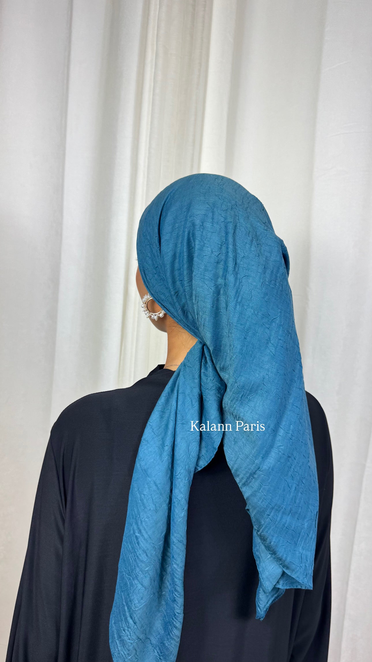 CARRÉ COTON BAMBOO - BLEU OCÉAN