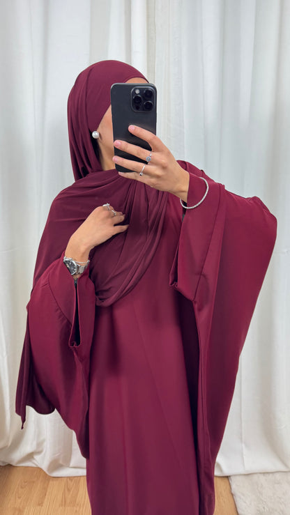 ABAYA SAOUDIENNE ELEGANCE - BORDEAUX