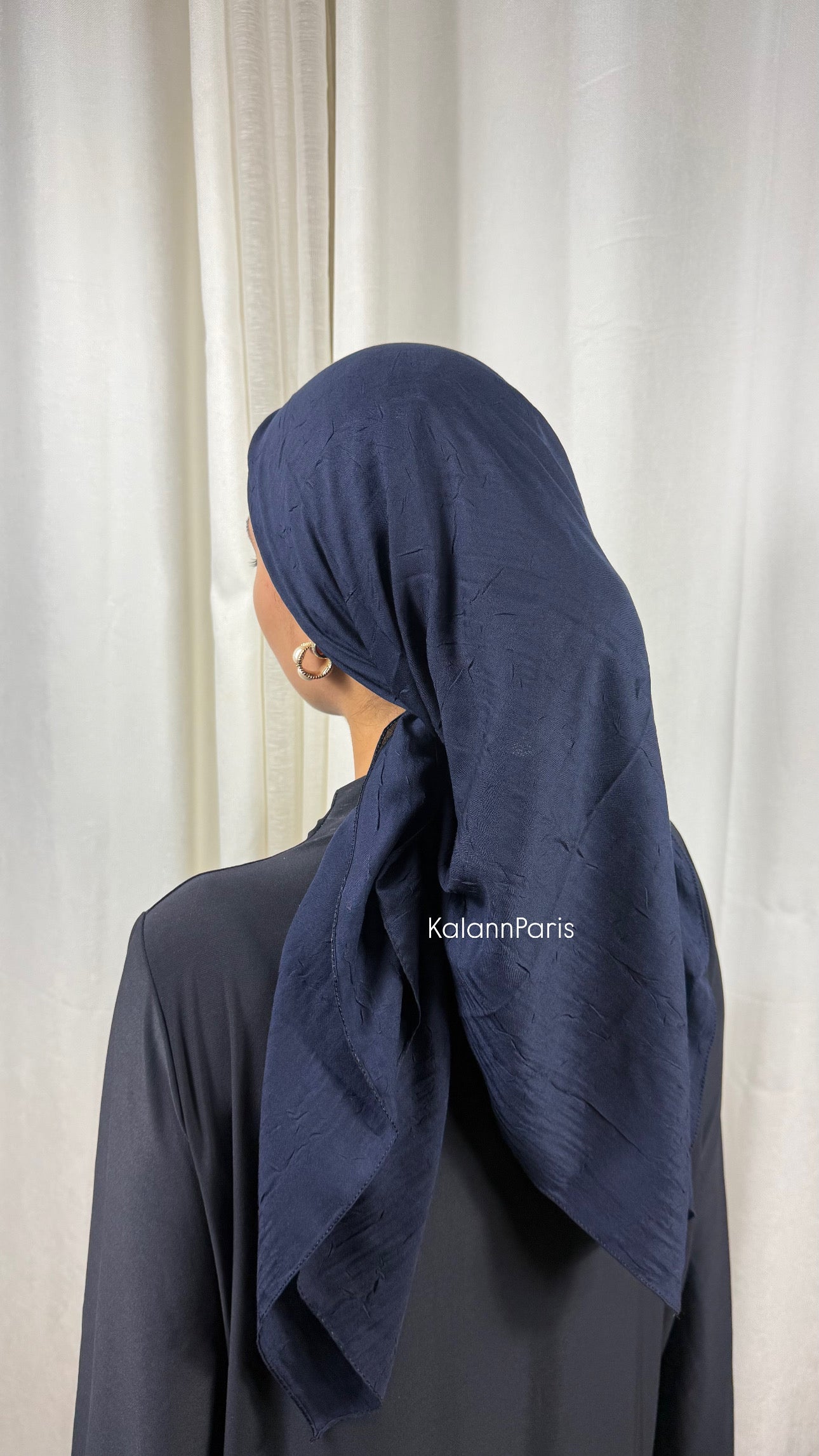 CARRÉ COTON BAMBOO - BLEU MARINE