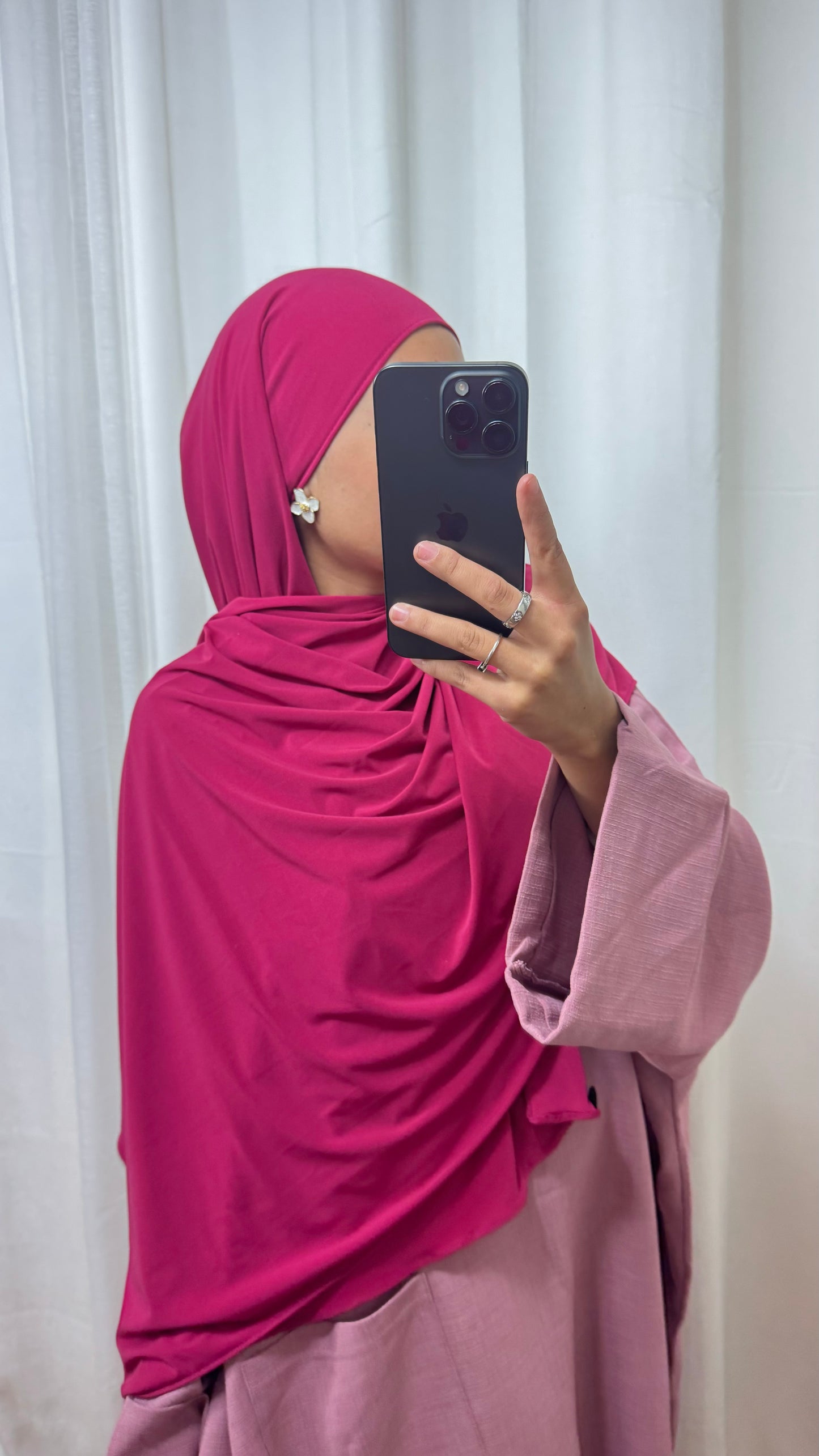 HIJAB JERSEY PREMIUM - ROSE FUSHIA