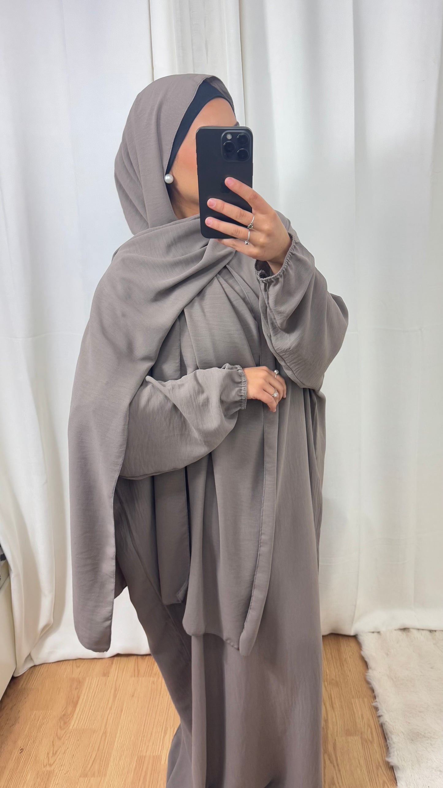 ABAYA VOILE INTÉGRÉ JAZZ - TAUPE