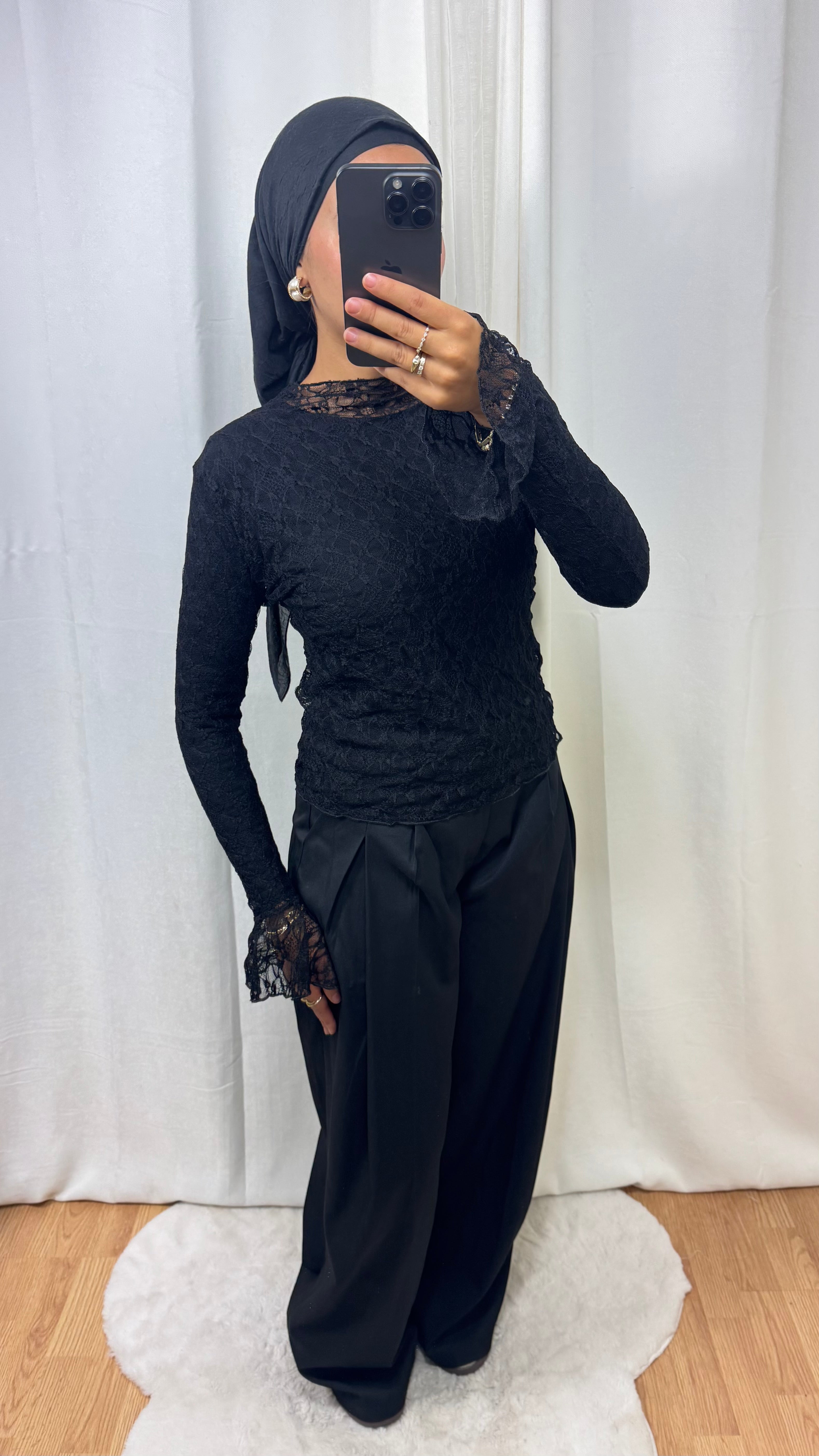 HAUT DENTELLE - NOIR