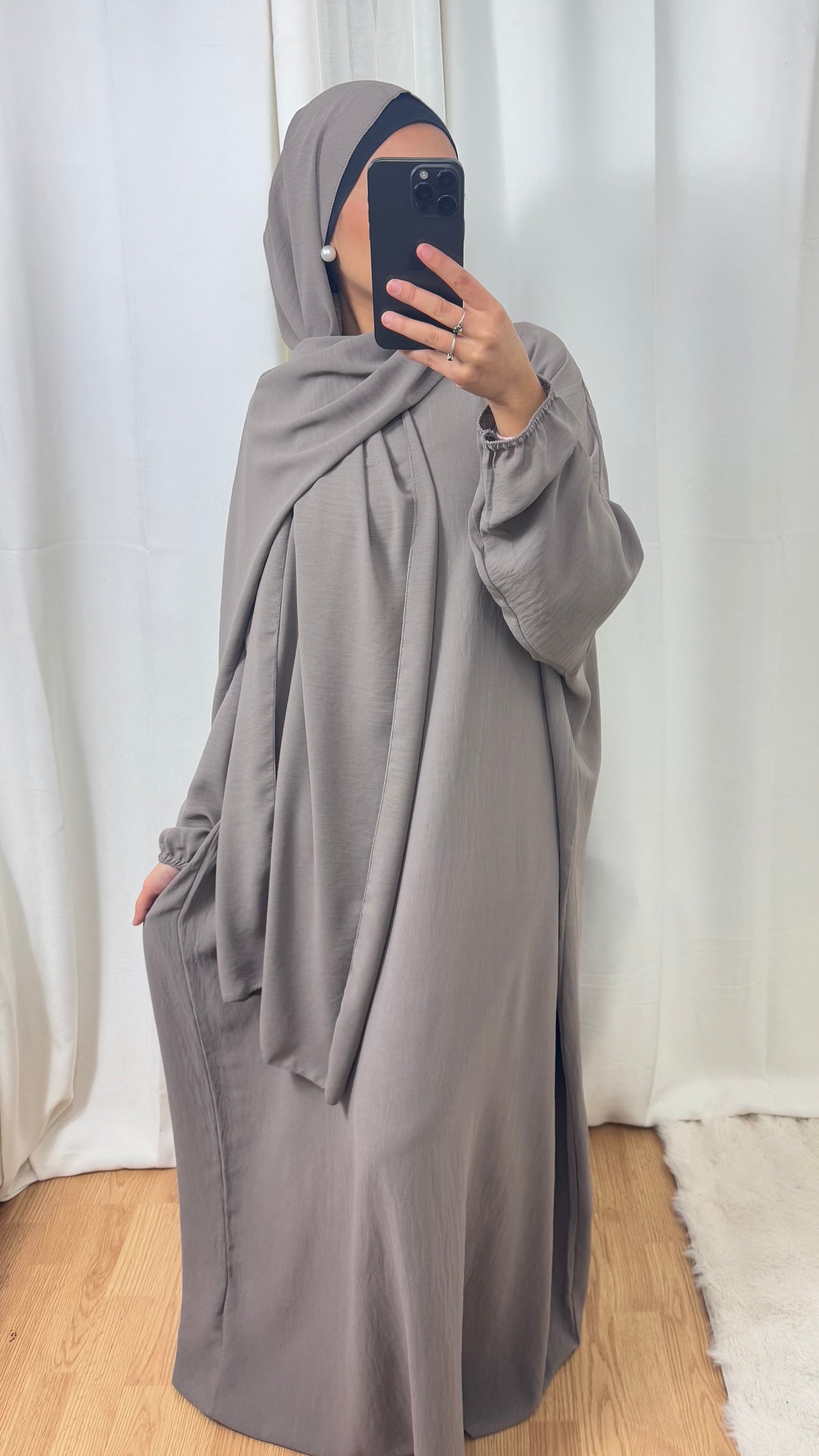 ABAYA VOILE INTÉGRÉ JAZZ - TAUPE