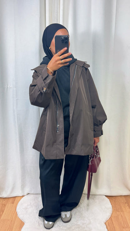 TRENCH OVERSIZE - MARRON