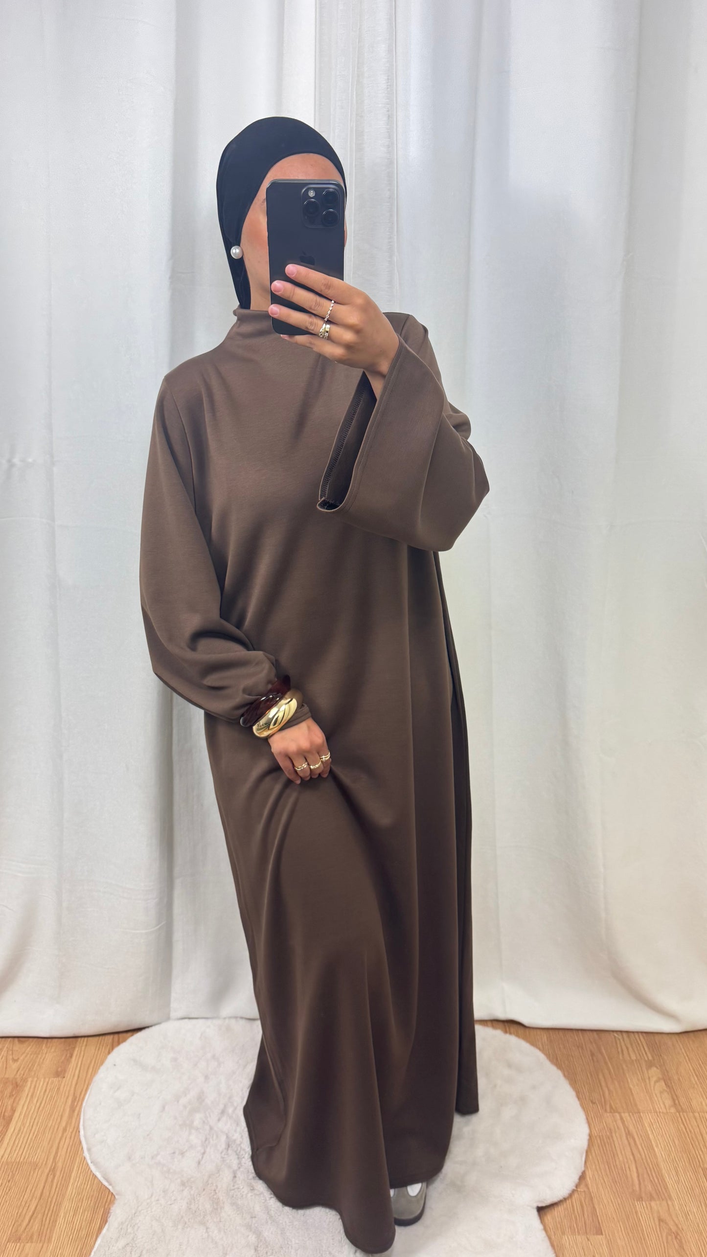 ABAYA HIVER - CHOCOLAT