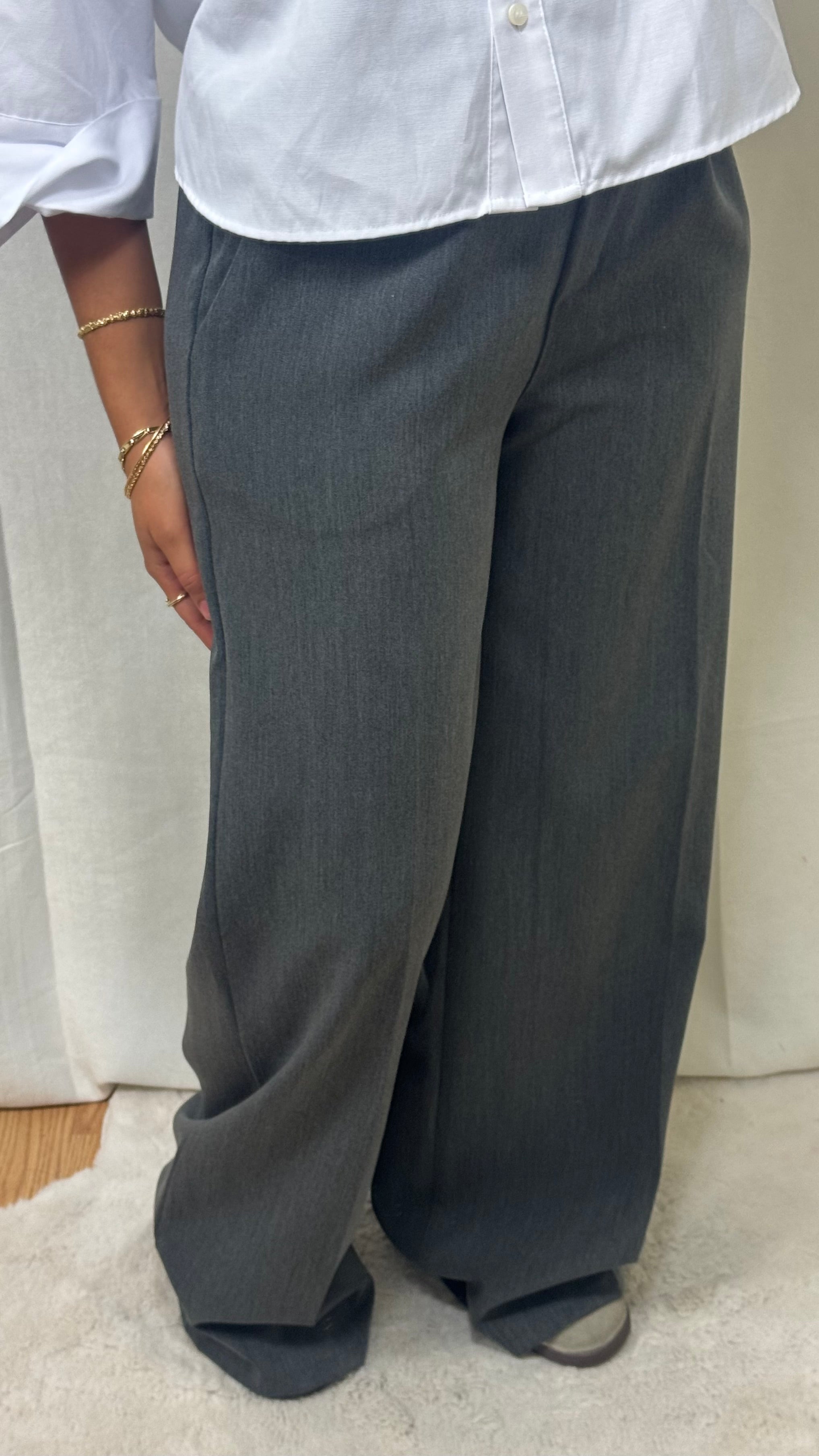 PANTALON À PINCE - GRIS
