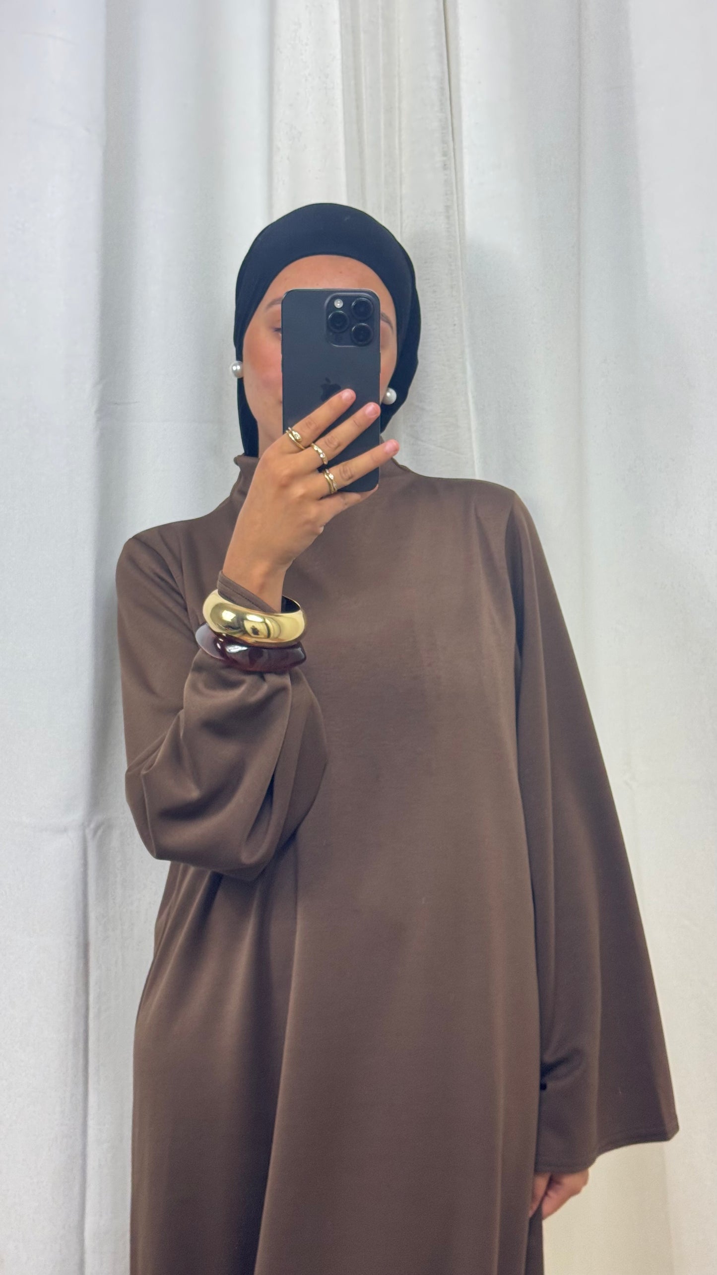 ABAYA HIVER - CHOCOLAT