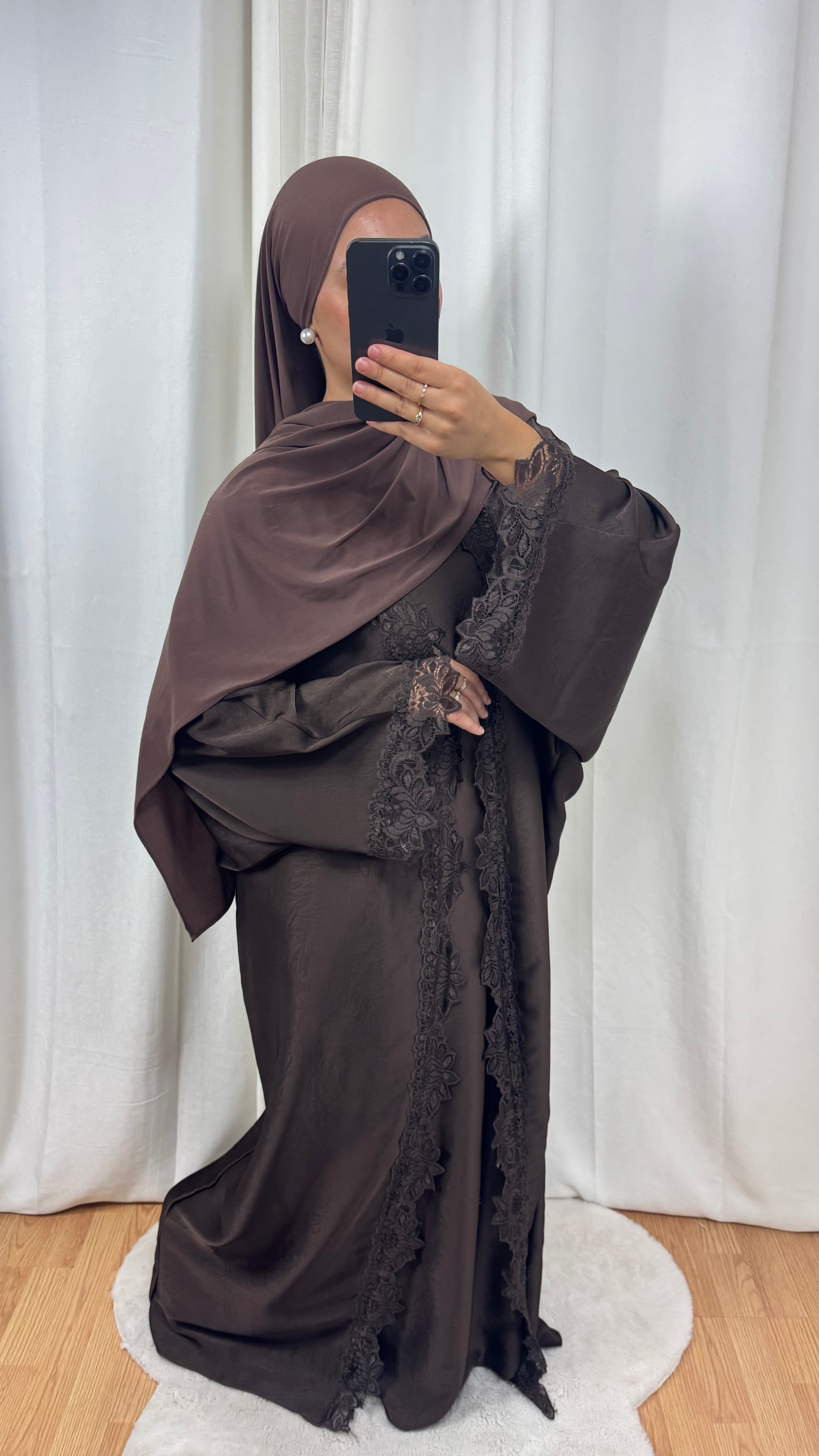 SET DENTELLE LYA - CHOCOLAT